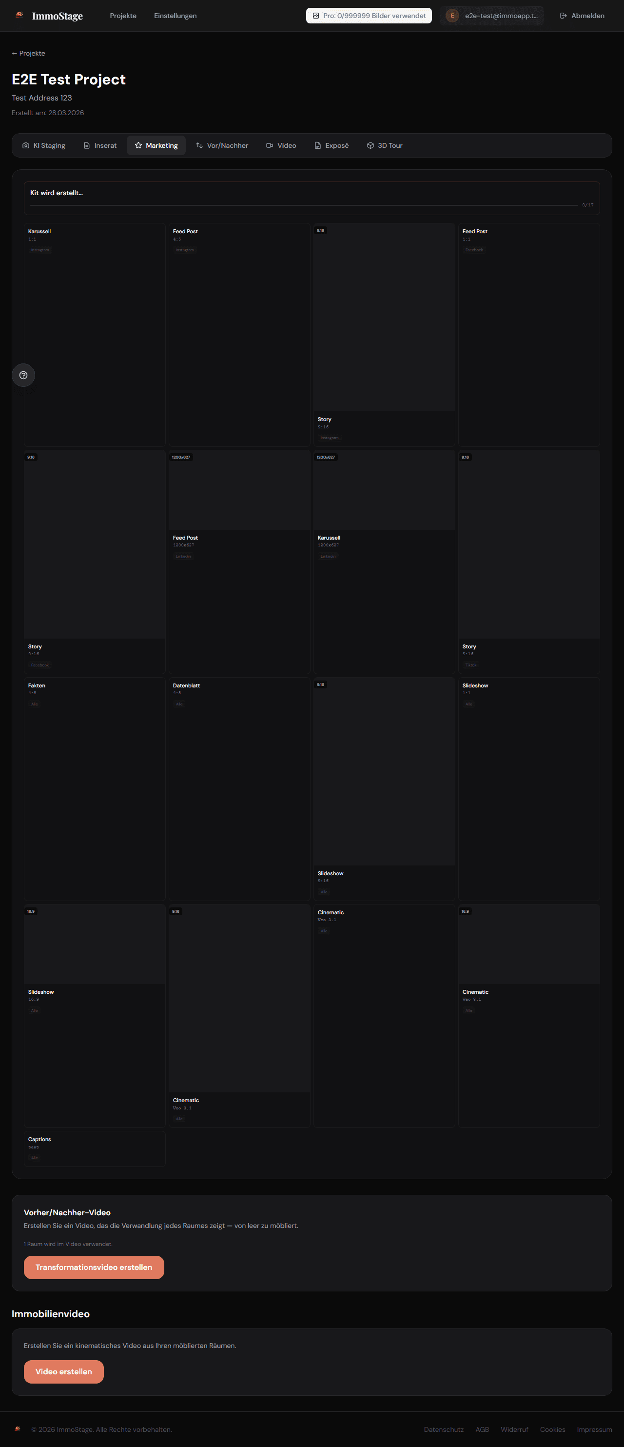 ImmoStage Social Media Kit — 17 Assets für Instagram, Facebook, LinkedIn und TikTok
