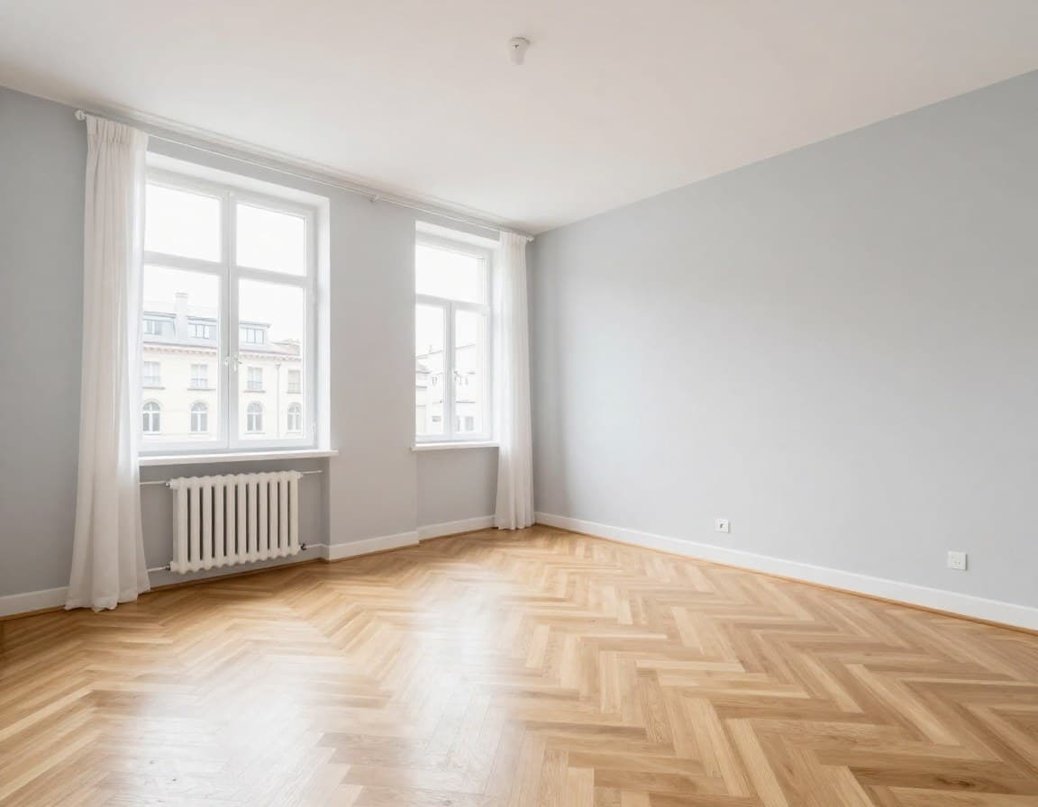 Leeres Wohnzimmer vor dem virtuellen Staging — HomeStagingKI Alternative ImmoStage