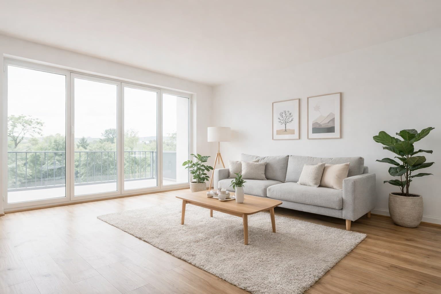 Raum nach KI-basiertem Virtual Staging — ImmoStage als roOomy Alternative