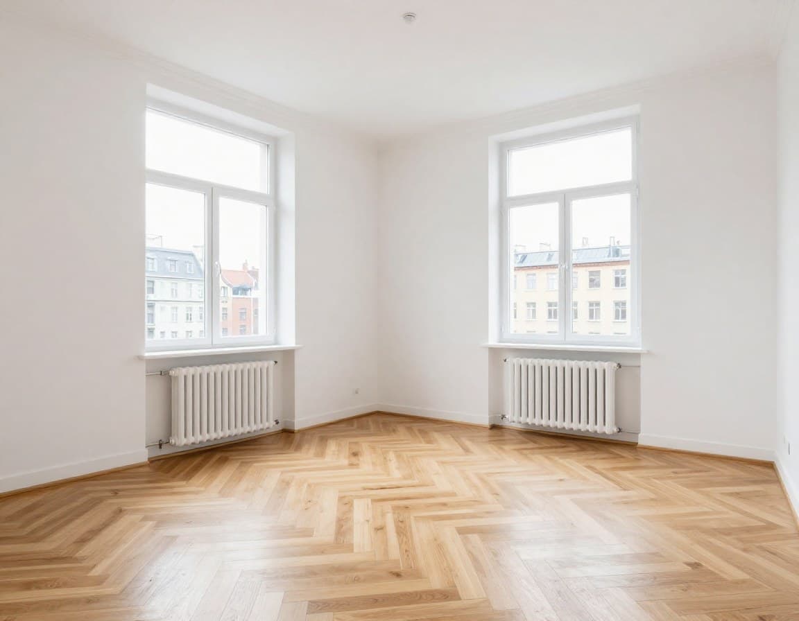 Leere Berliner Wohnung vor dem virtuellen Staging — Space Renovator Alternative ImmoStage