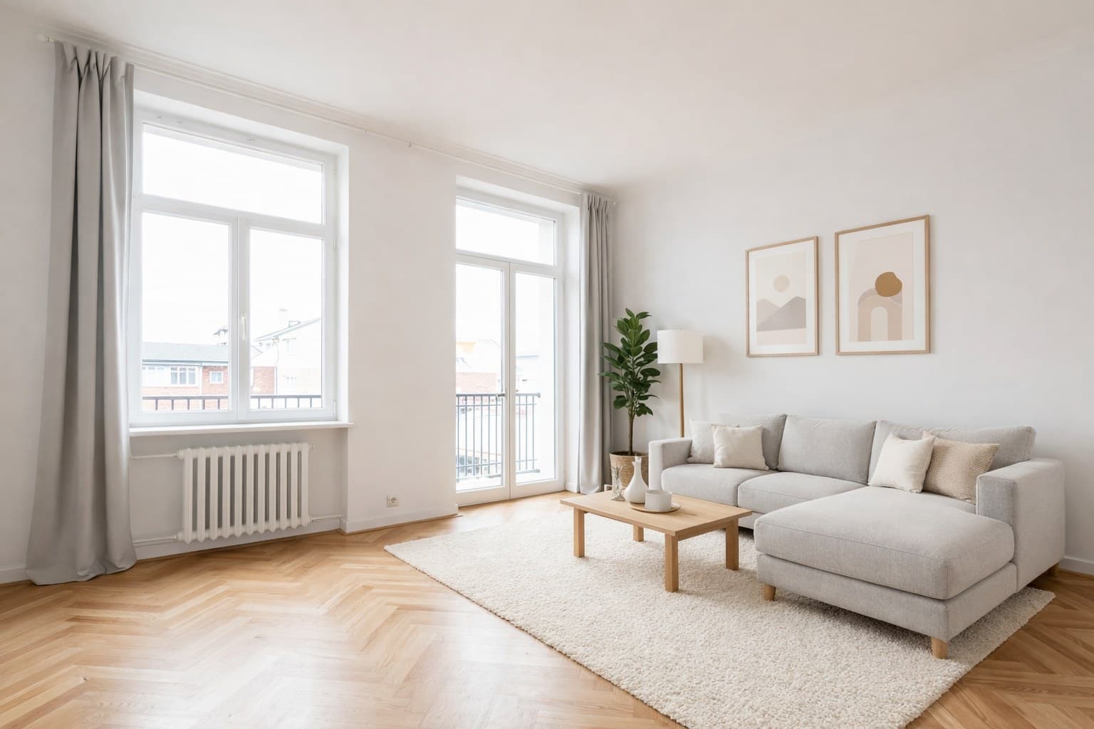 Immobilie verkaufen Strategien — Wohnzimmer nach KI-gestütztem Virtual Staging