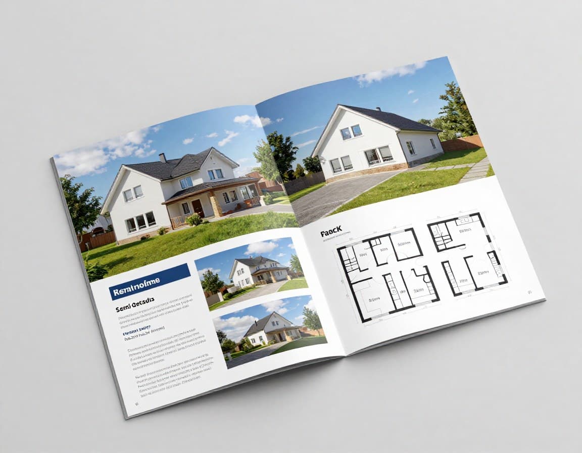 Professionelles DHH-Exposé mit Titelseite, Grundriss und Objektfotos