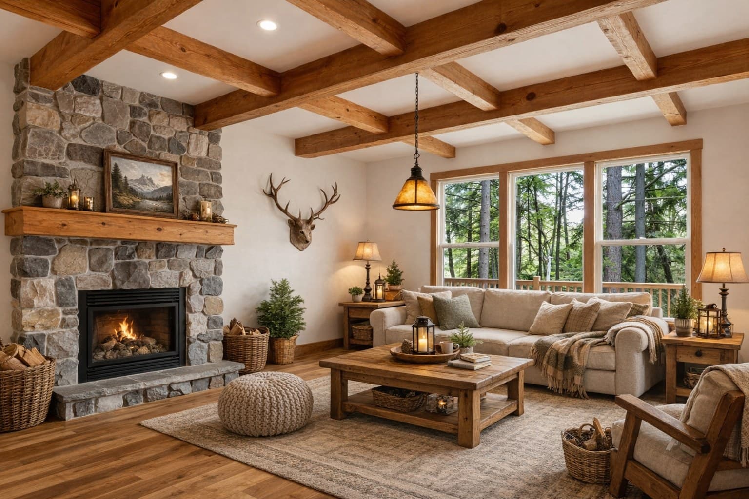 Raum nach Virtual Staging mit KI-Möblierung