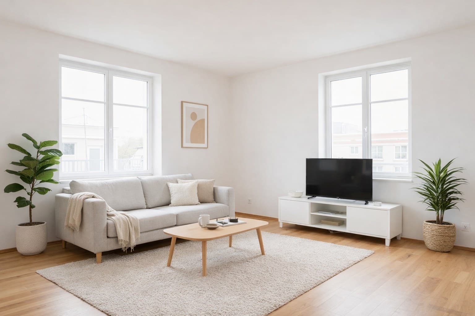 Raum nach Virtual Staging mit KI-Möblierung