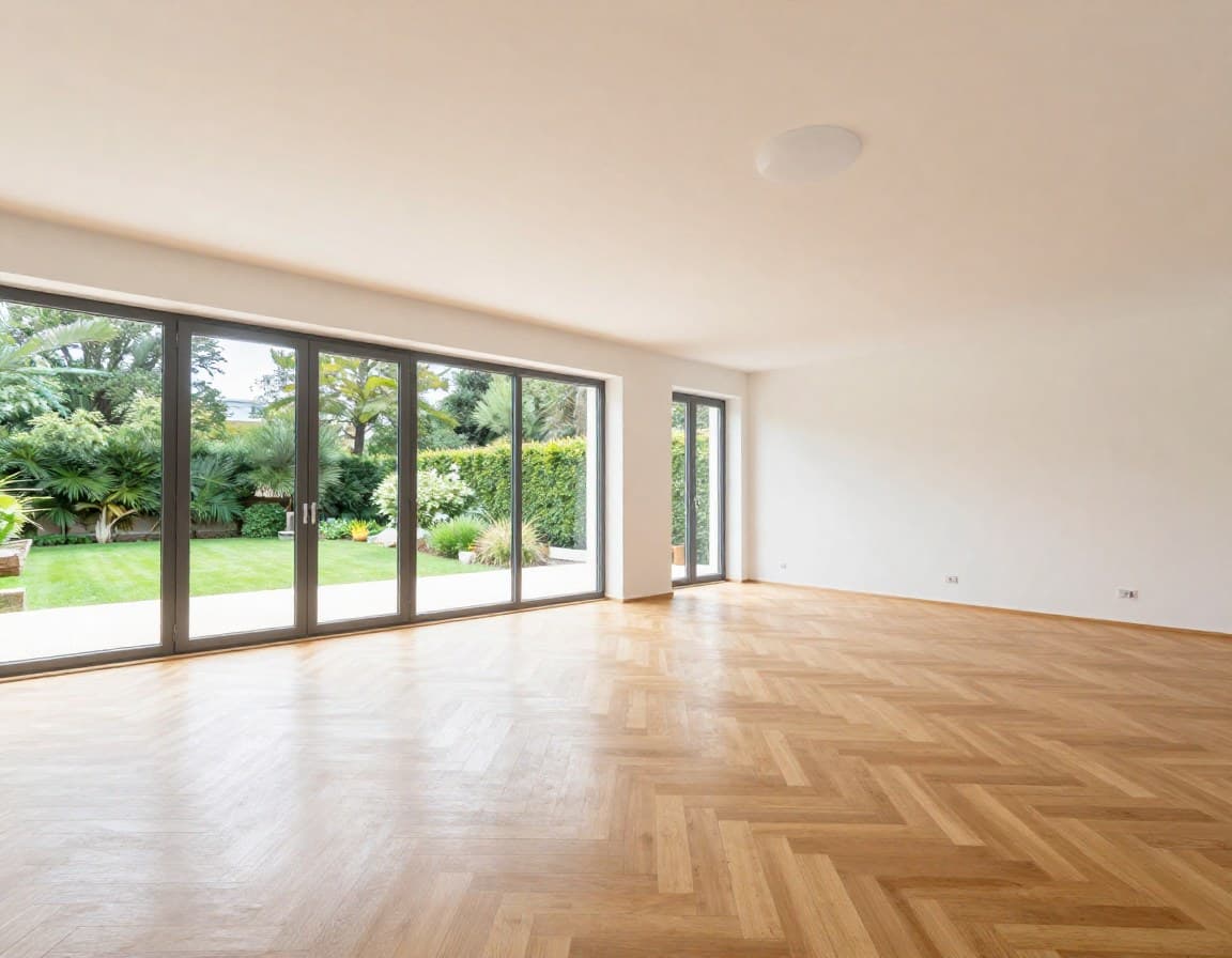 Leerer Wohnraum einer Luxusvilla vor Virtual Staging