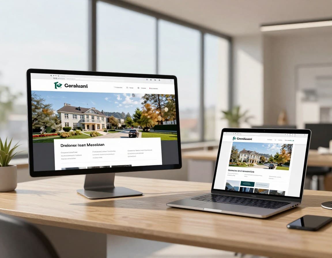 Professionelles Makler-Exposé auf einem Bildschirm im Maklerbüro