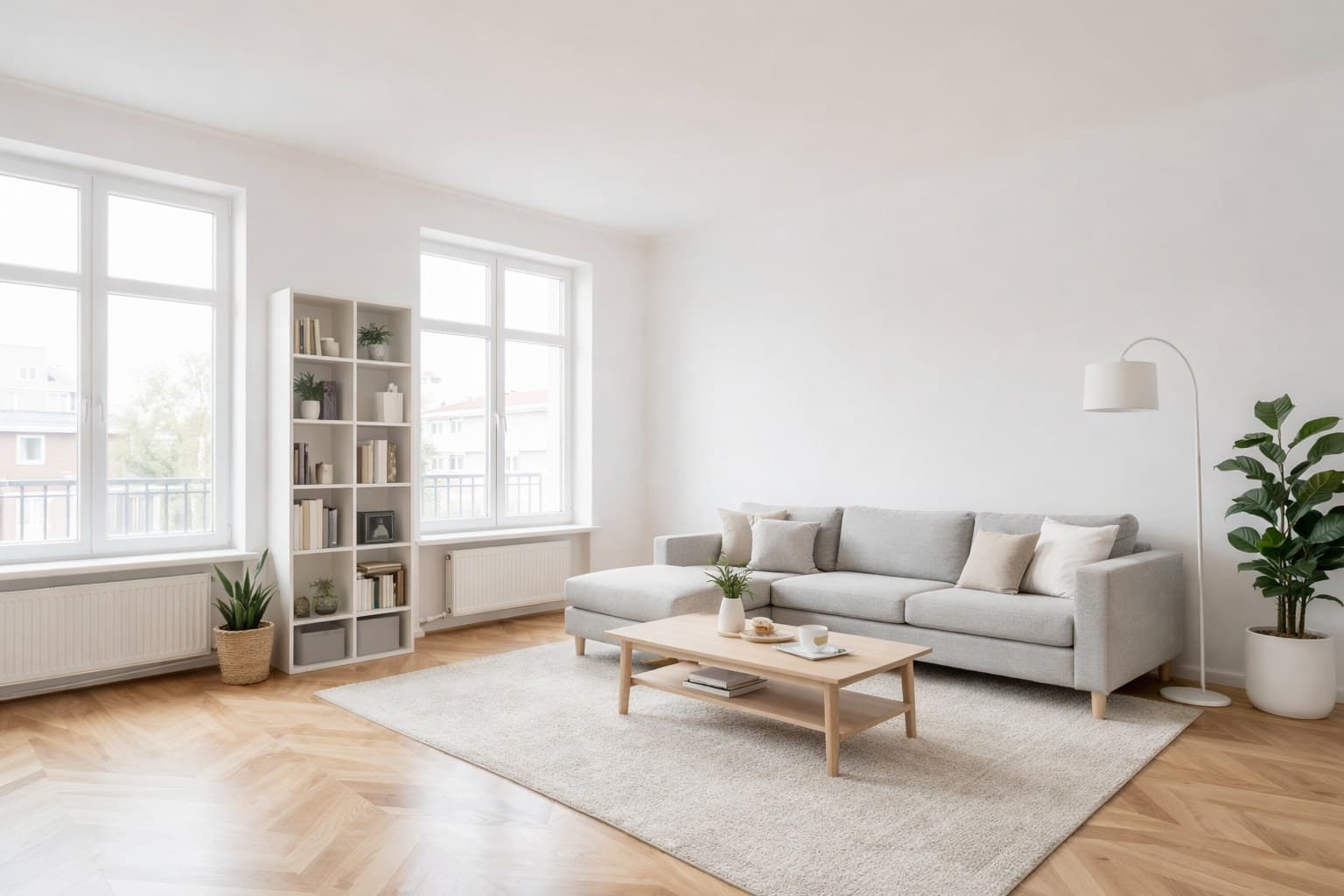 Raum nach Virtual Staging mit KI-Möblierung