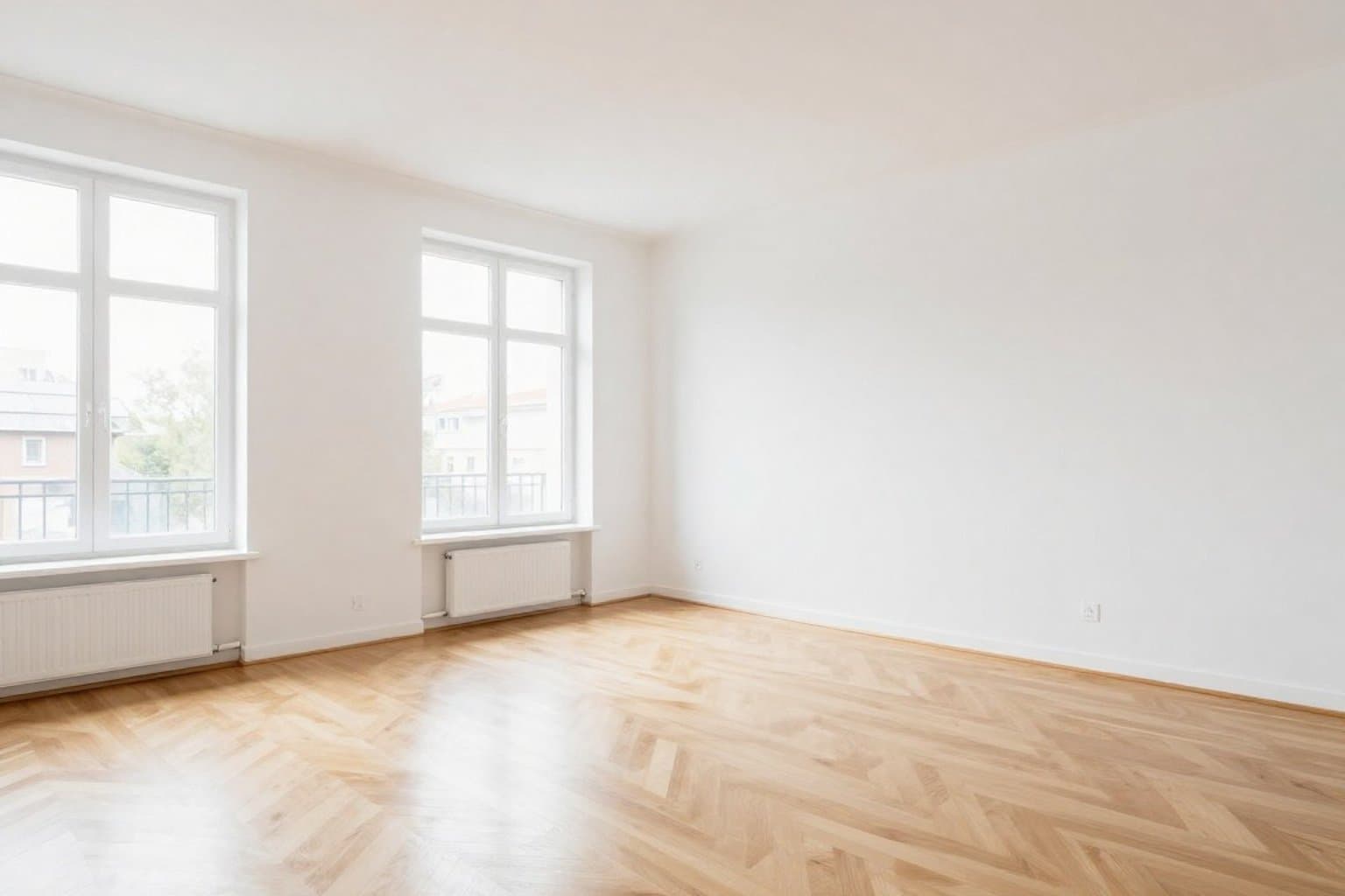 Leerer Raum vor Virtual Staging
