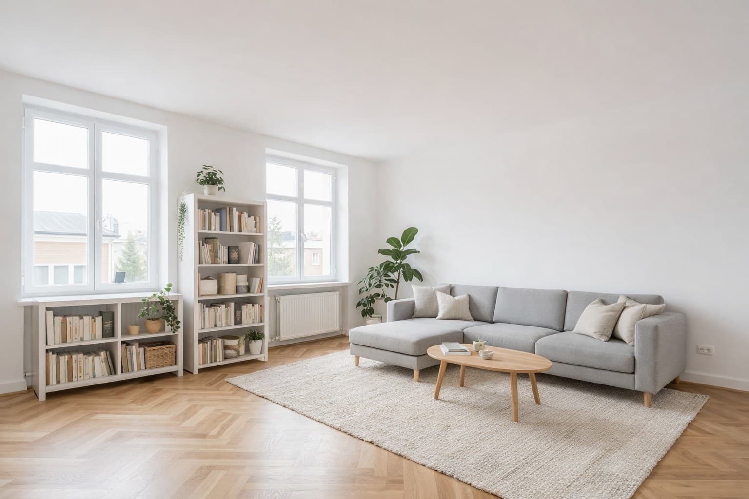Raum nach Virtual Staging mit KI-Möblierung