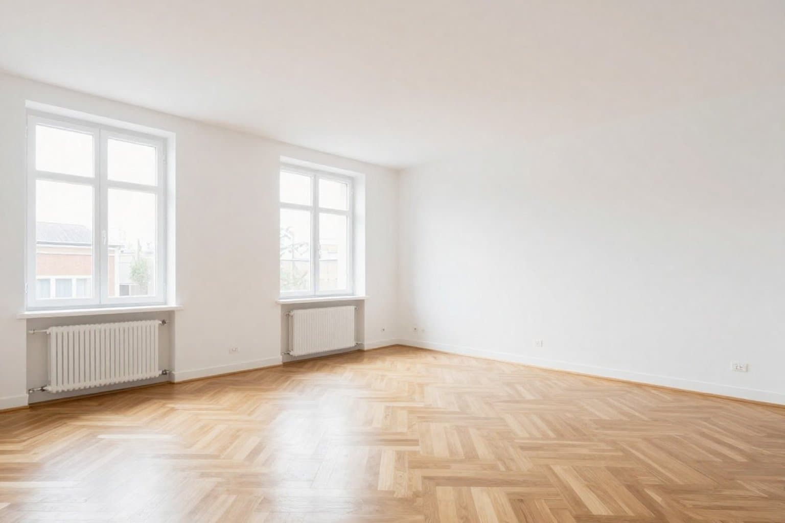 Leerer Raum vor Virtual Staging