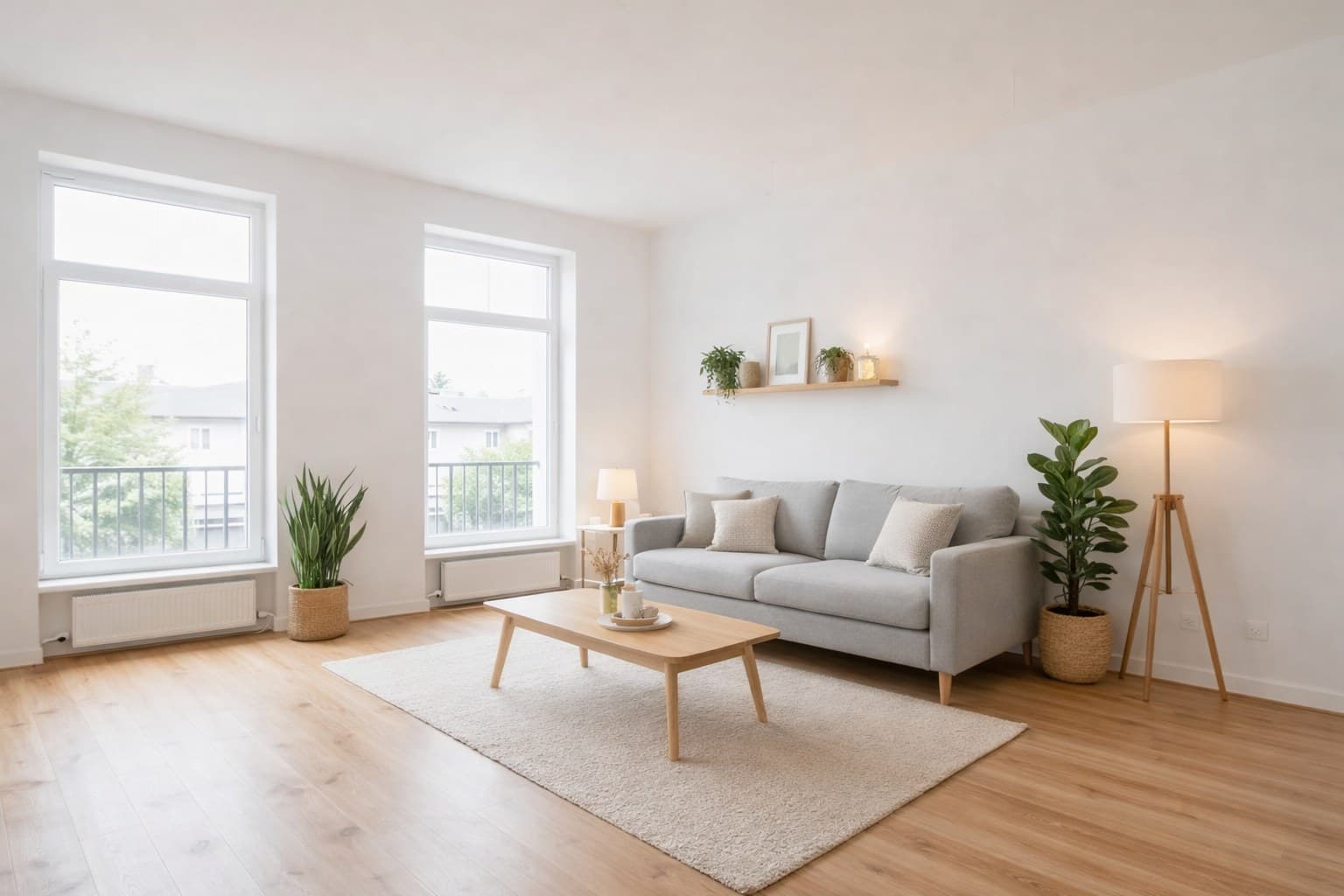 Raum nach Virtual Staging mit KI-Möblierung