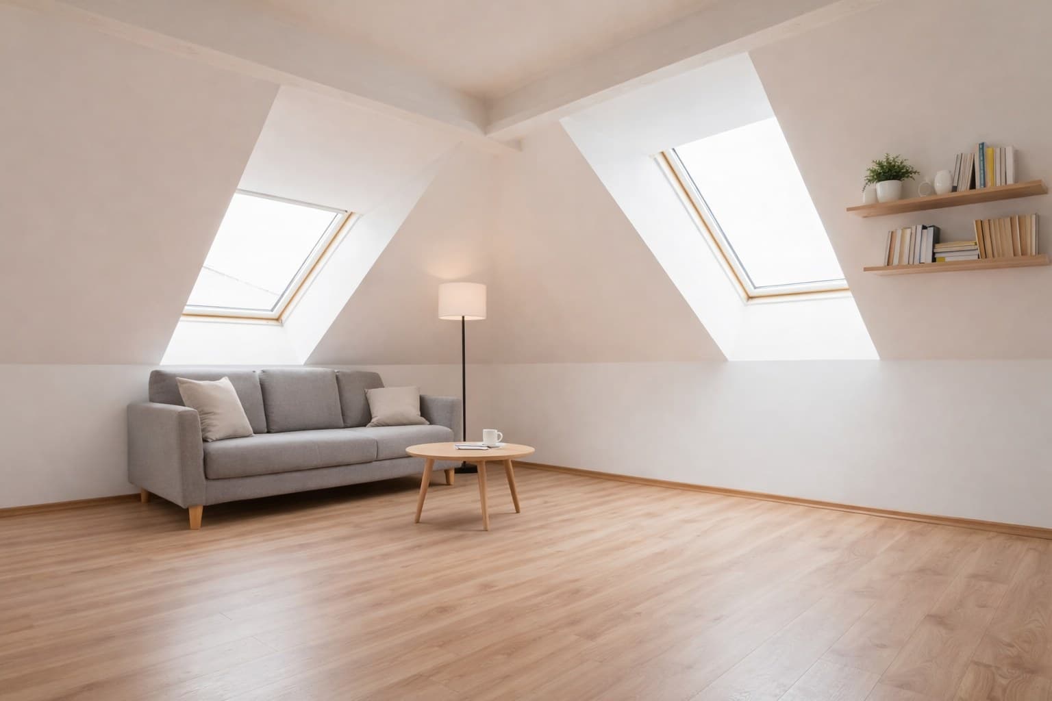 Raum nach Virtual Staging mit KI-Möblierung