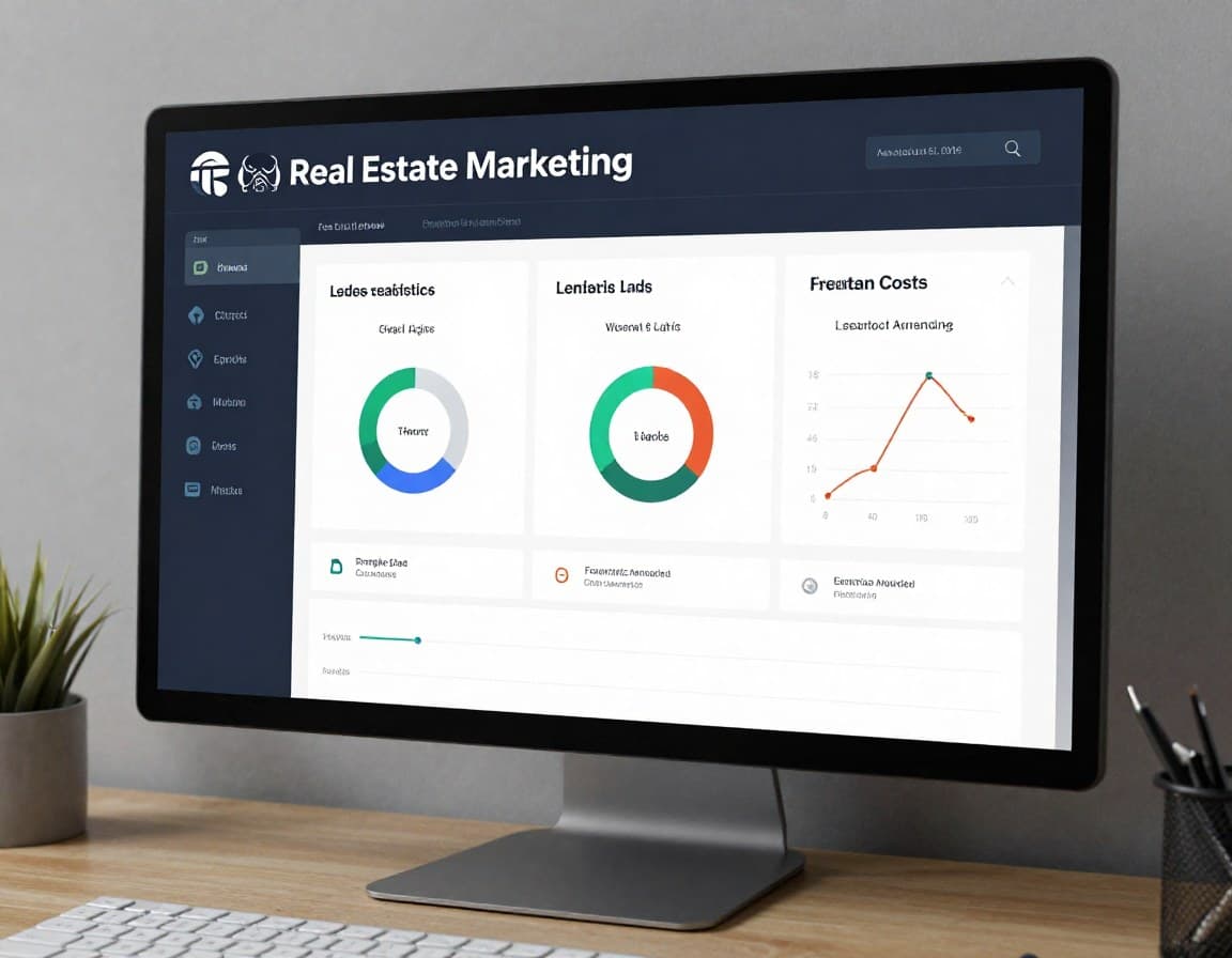 Immobilien Online-Marketing Dashboard mit Lead-Kosten und Kanal-Performance