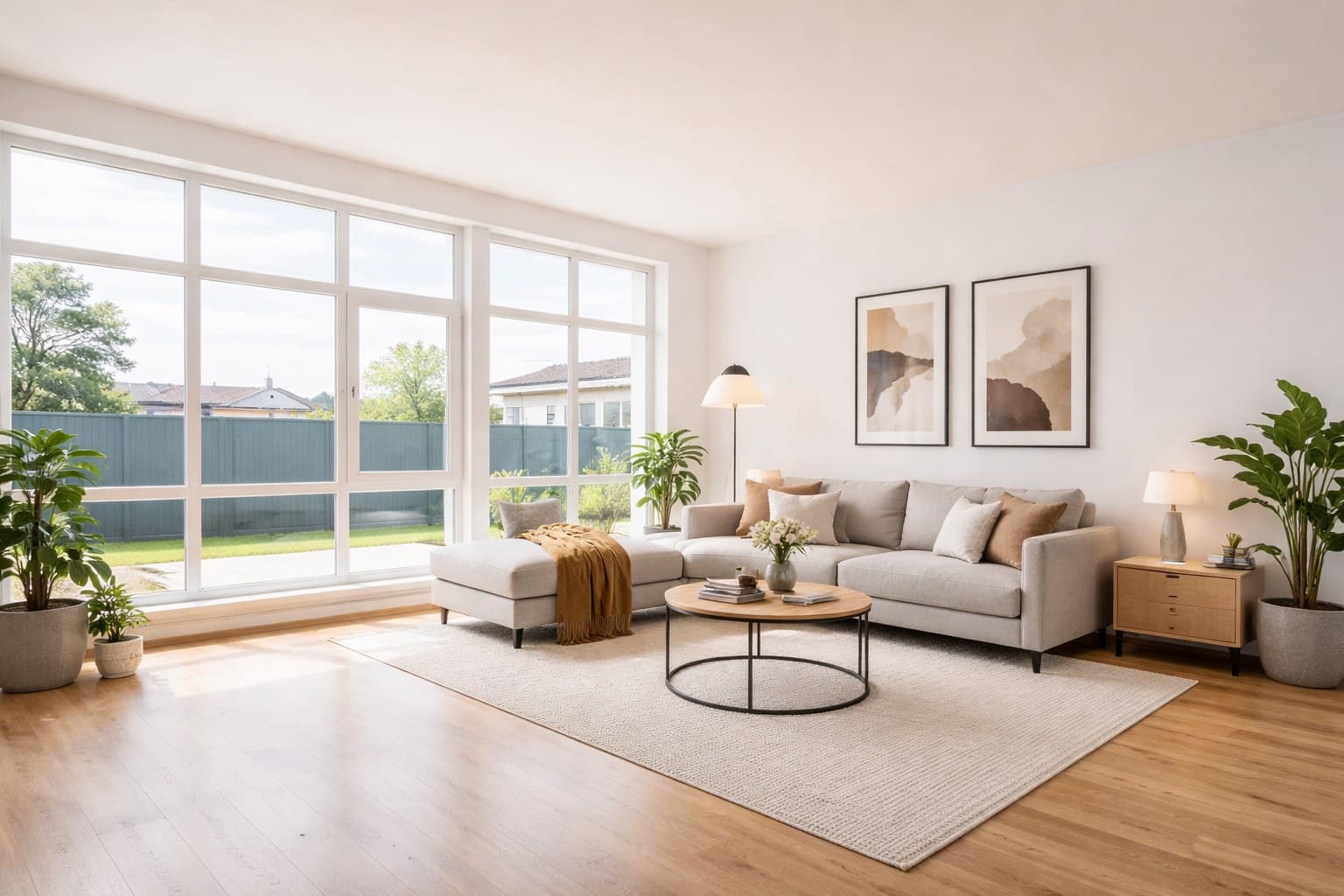 Raum nach Virtual Staging mit KI-Möblierung