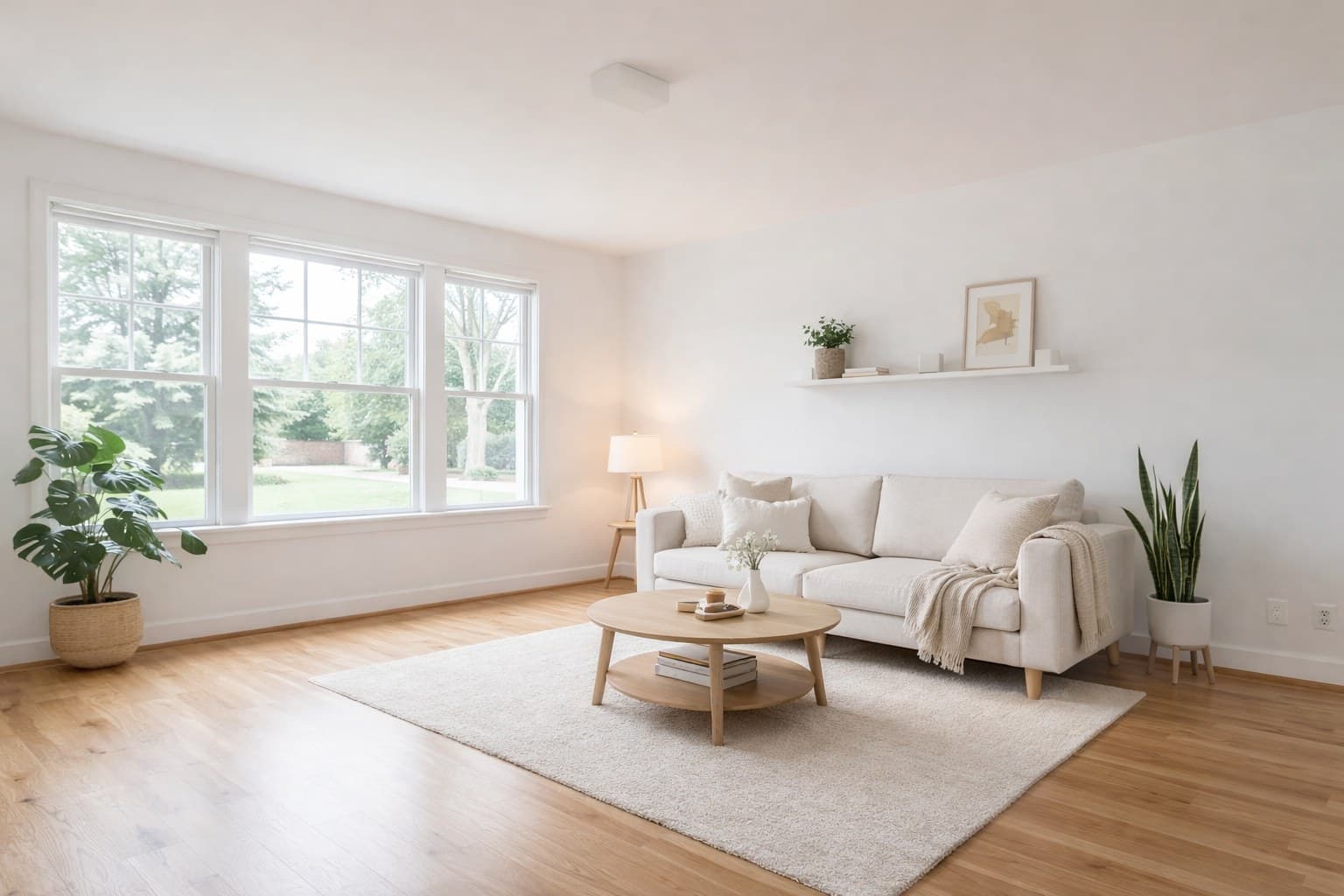 Raum nach Virtual Staging mit KI-Möblierung