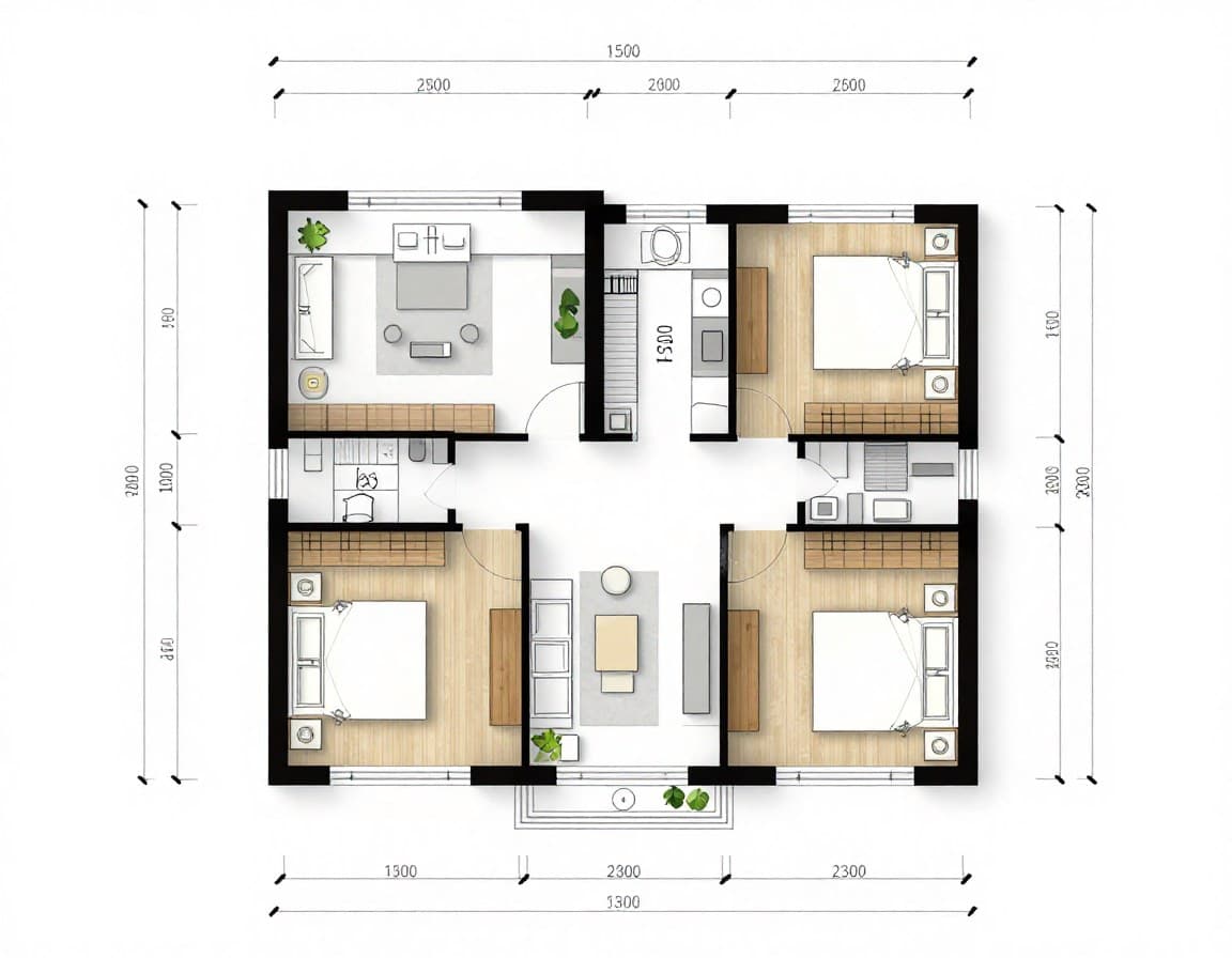 Grundriss Einfamilienhaus 150 qm mit 5 Zimmern und offener Wohnküche