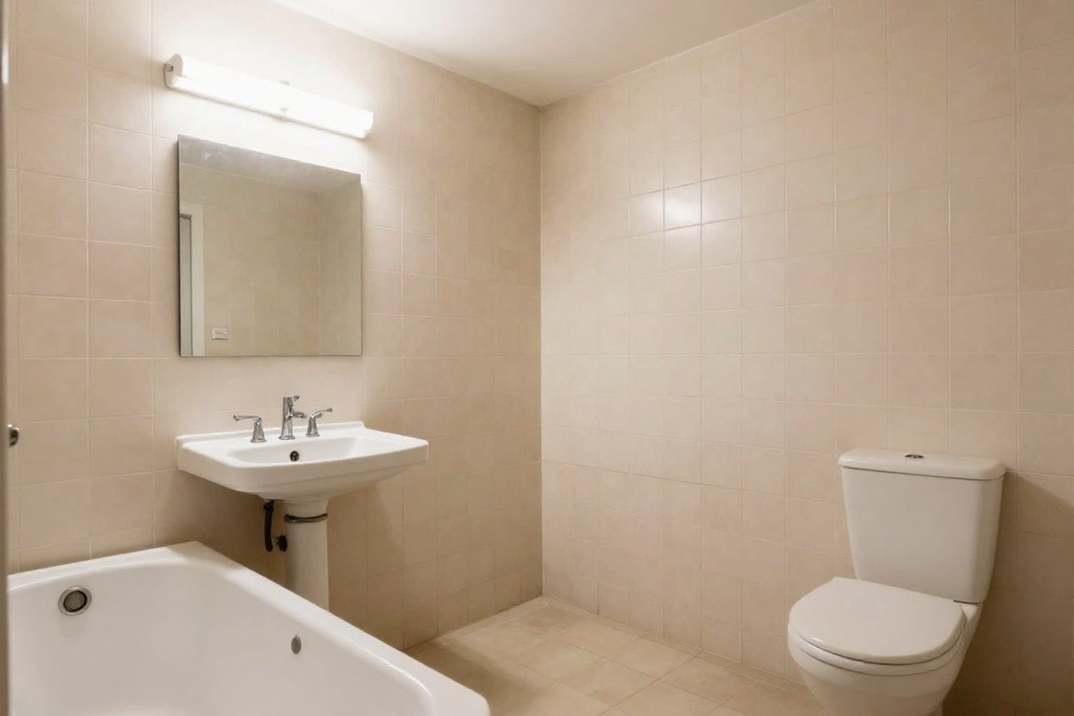 Leeres Badezimmer vor Virtual Staging