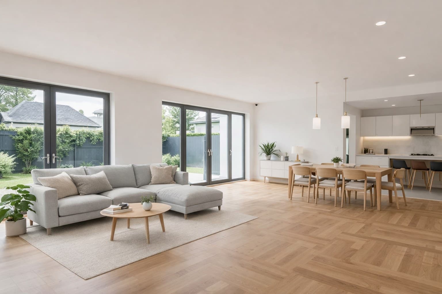 Raum nach Virtual Staging mit KI-Möblierung