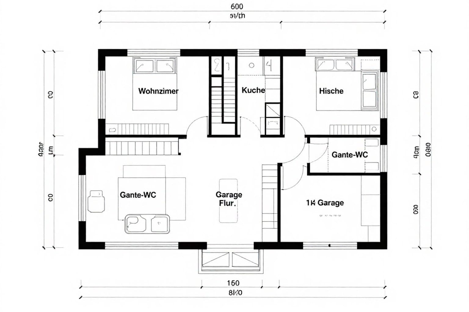 Raum nach Virtual Staging mit KI-Möblierung