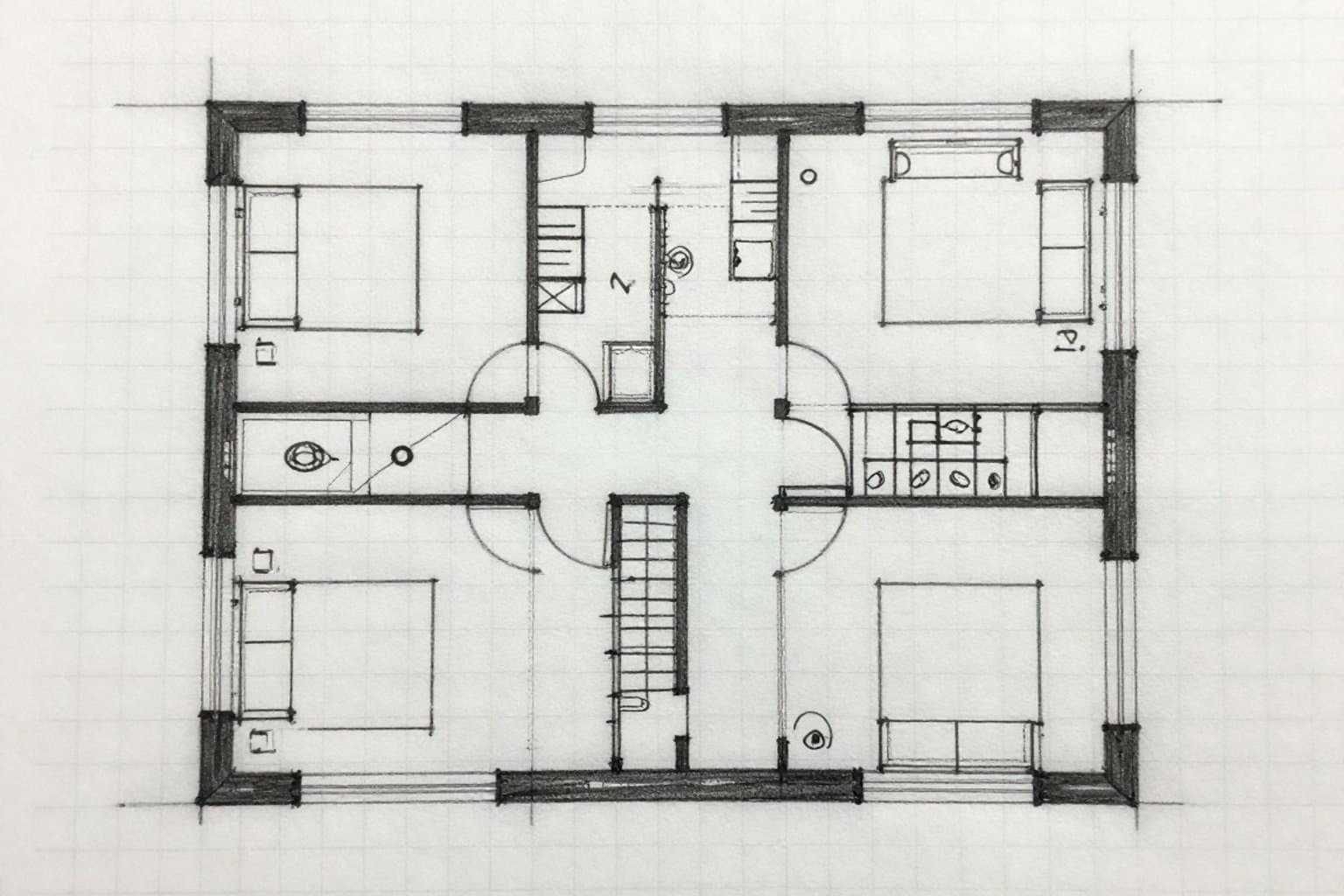 Manuell gezeichneter Grundriss mit einfachem Online-Tool