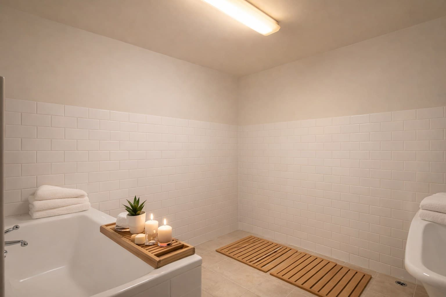 Badezimmer nach Virtual Staging mit KI-Möblierung