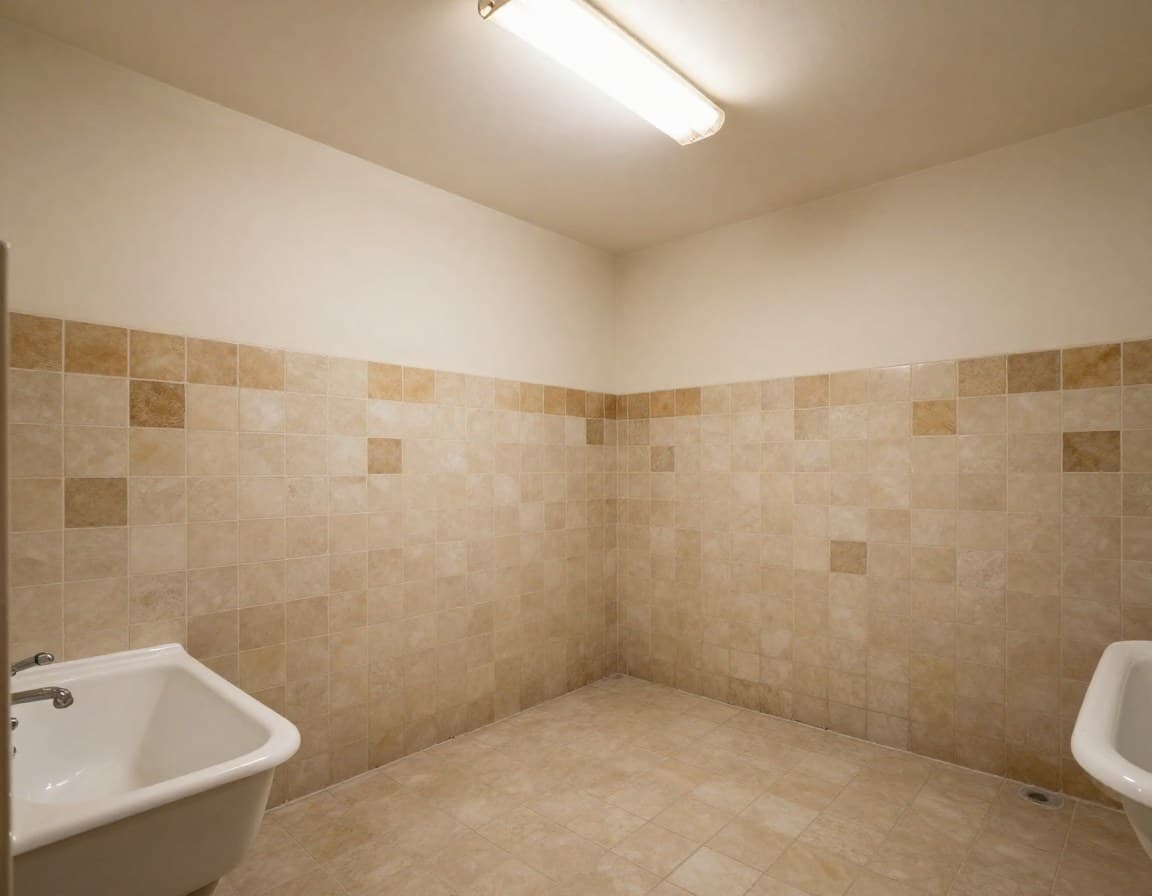 Leeres Badezimmer vor Virtual Staging