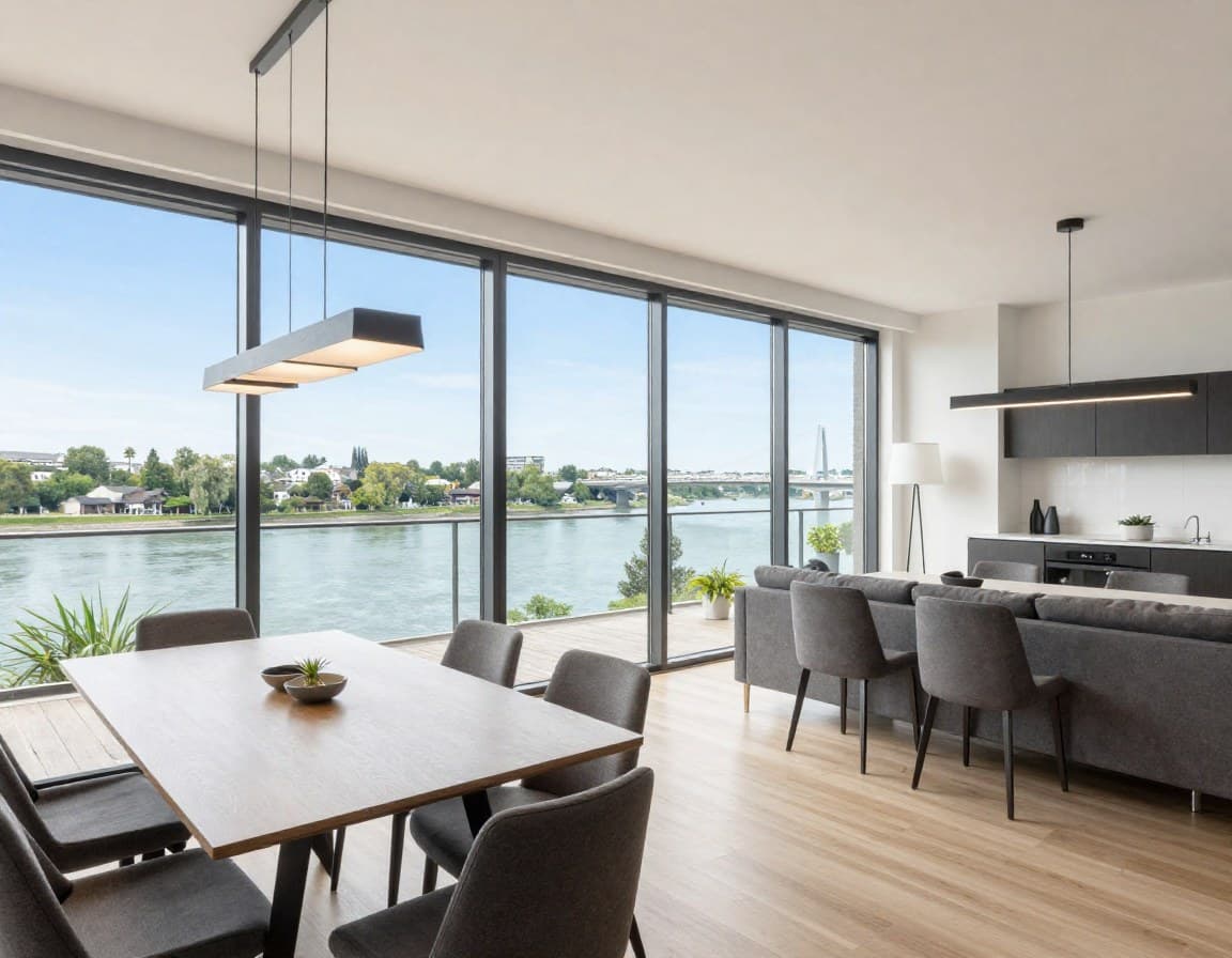 Modern gestyltes Apartment mit Rheinblick in Düsseldorf