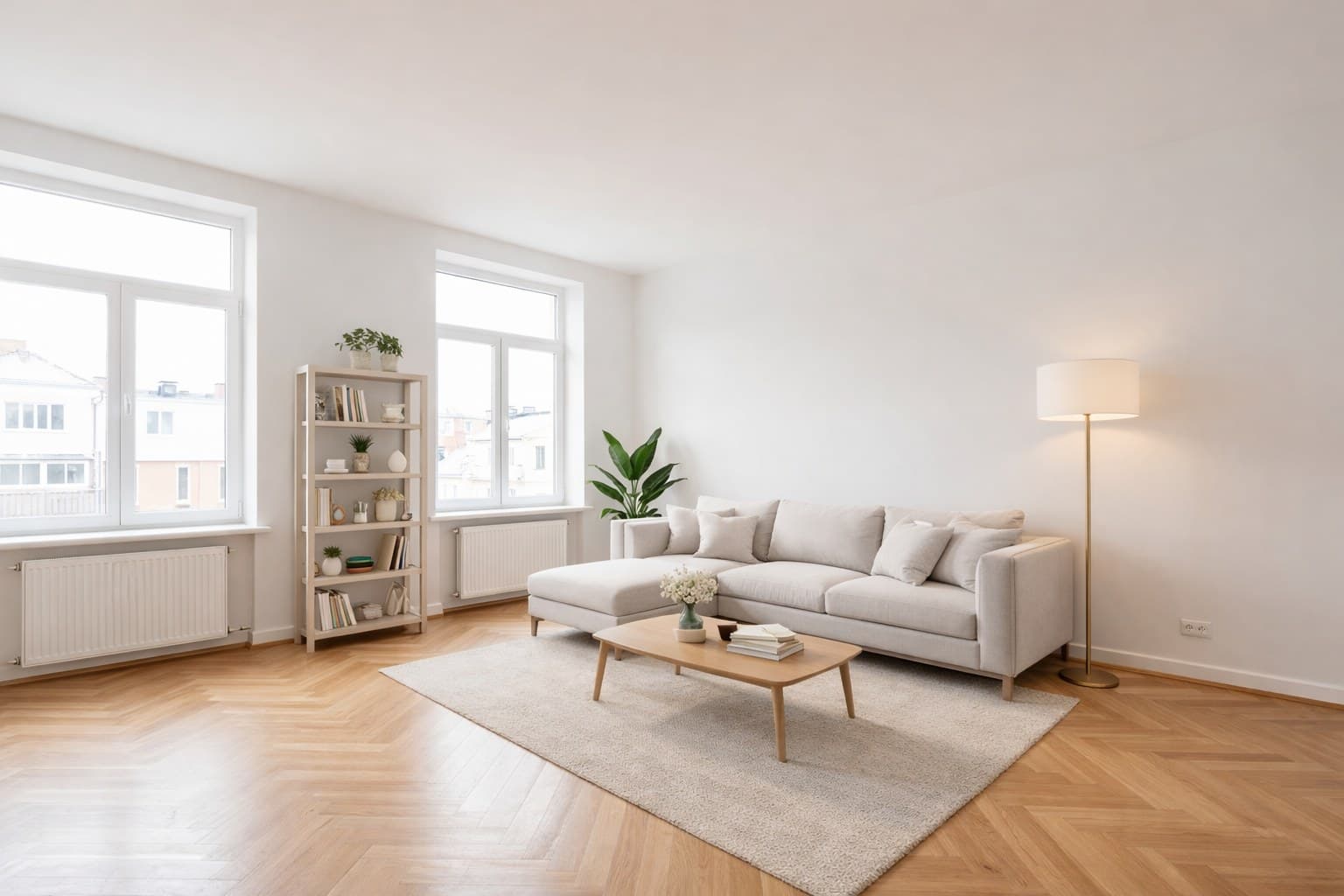 Frankfurter Wohnung nach Virtual Staging mit modernen Möbeln