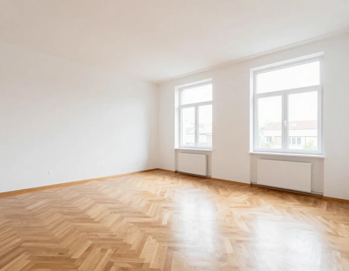 Leere Hamburger Altbauwohnung vor Virtual Staging