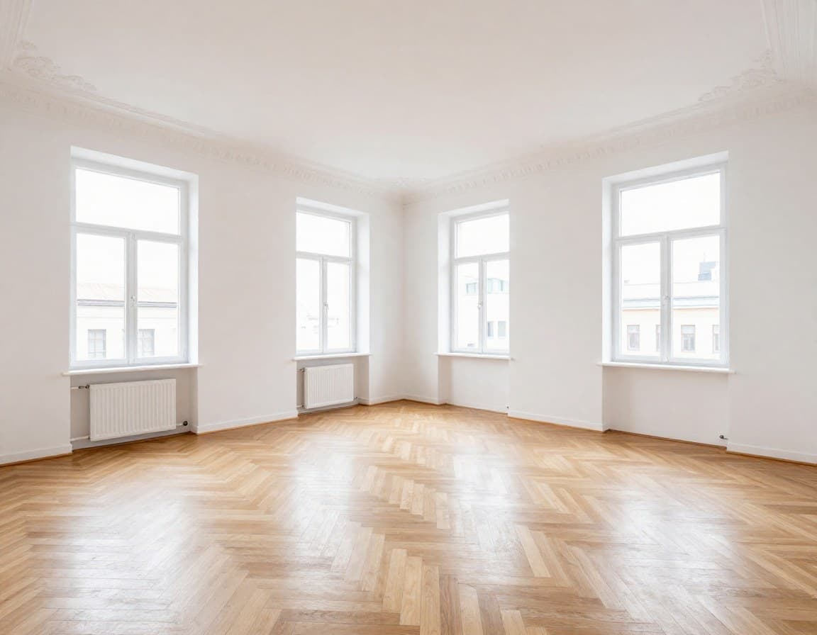 Leere Leipzig Altbauwohnung vor Virtual Staging