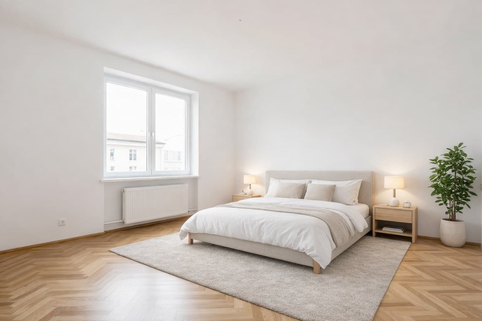 Raum nach Virtual Staging mit KI-Möblierung
