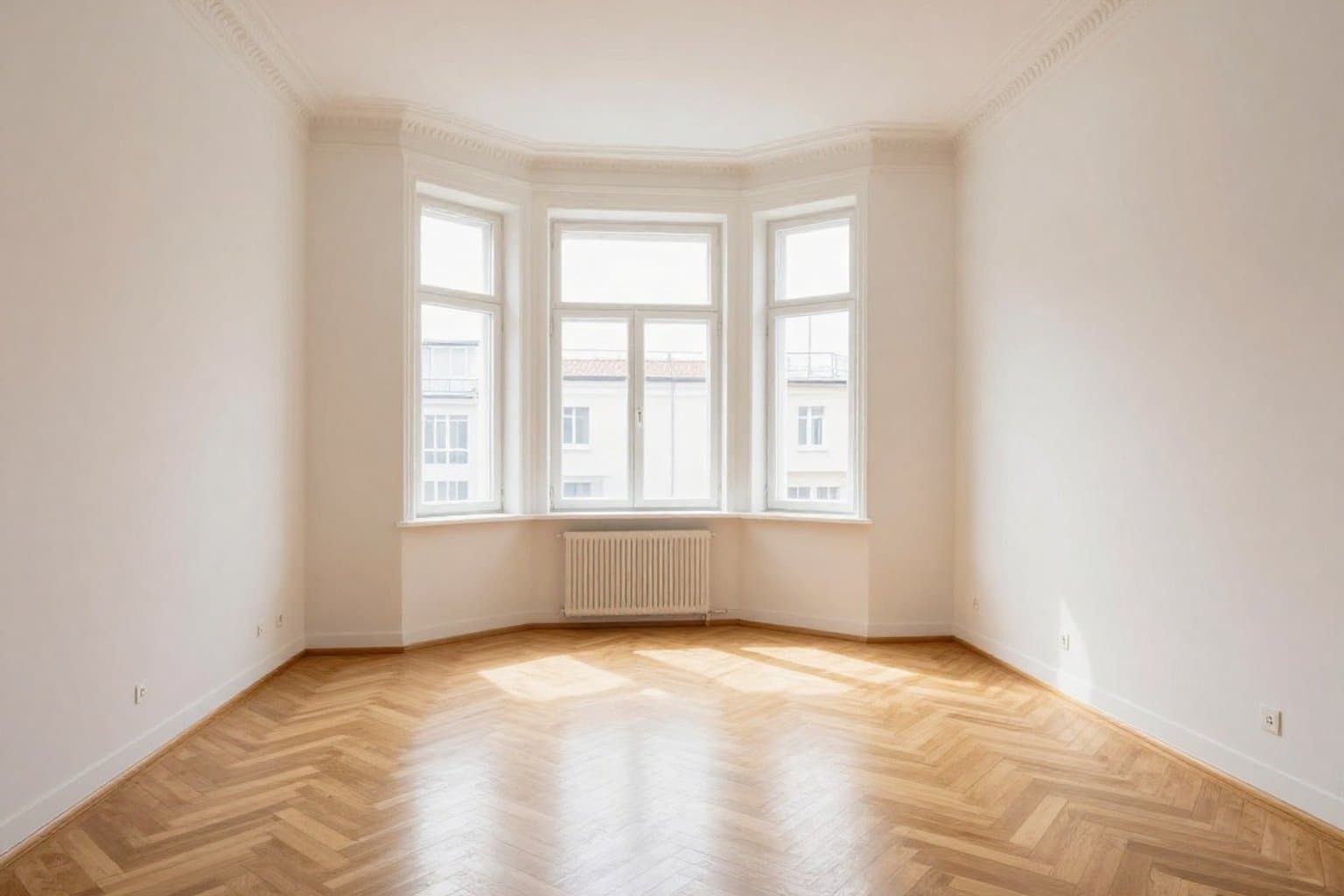 Leerer Raum vor Virtual Staging