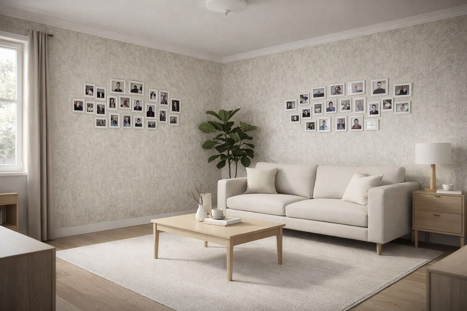 Raum nach Virtual Staging mit KI-Möblierung