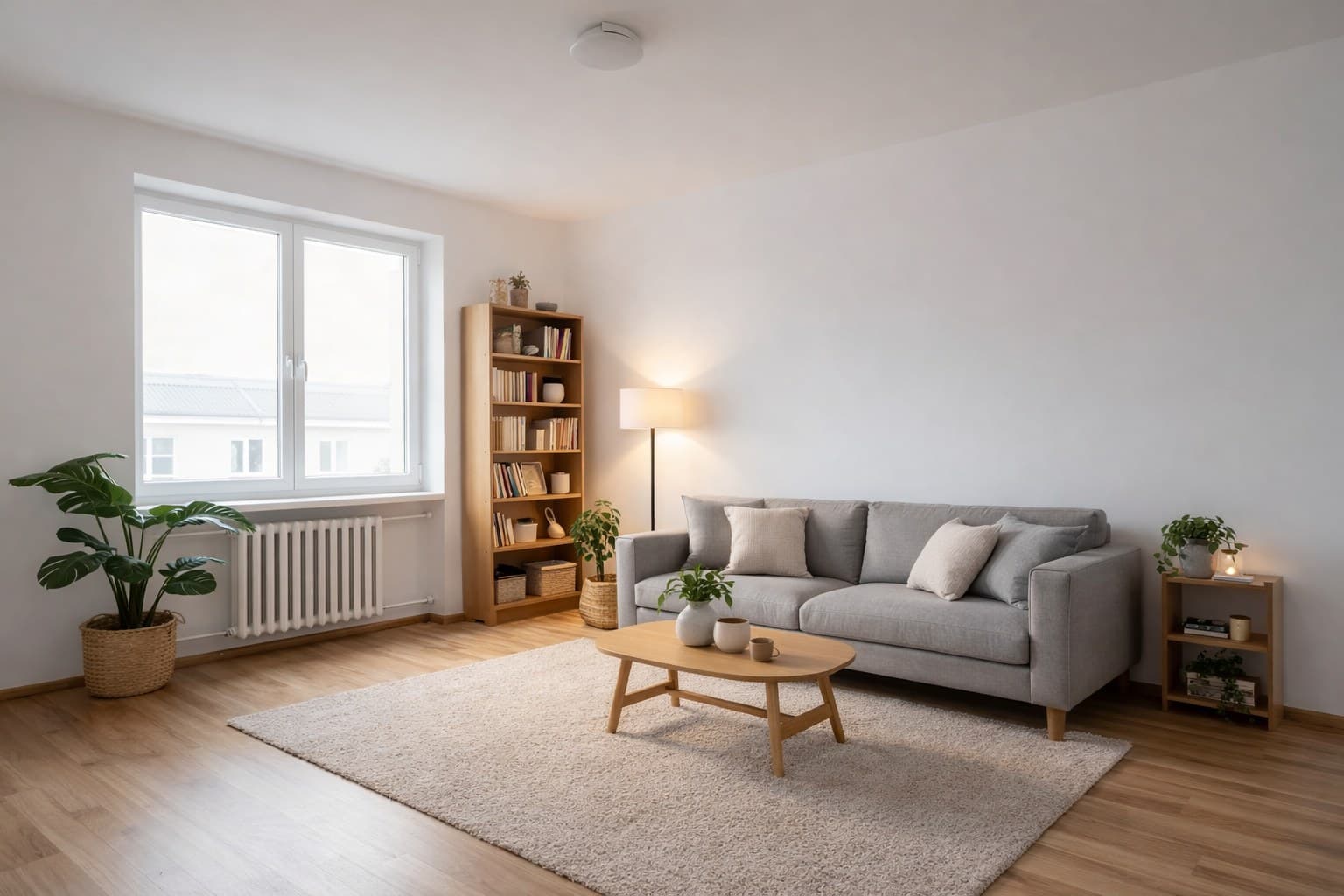 Raum nach Virtual Staging mit KI-Möblierung