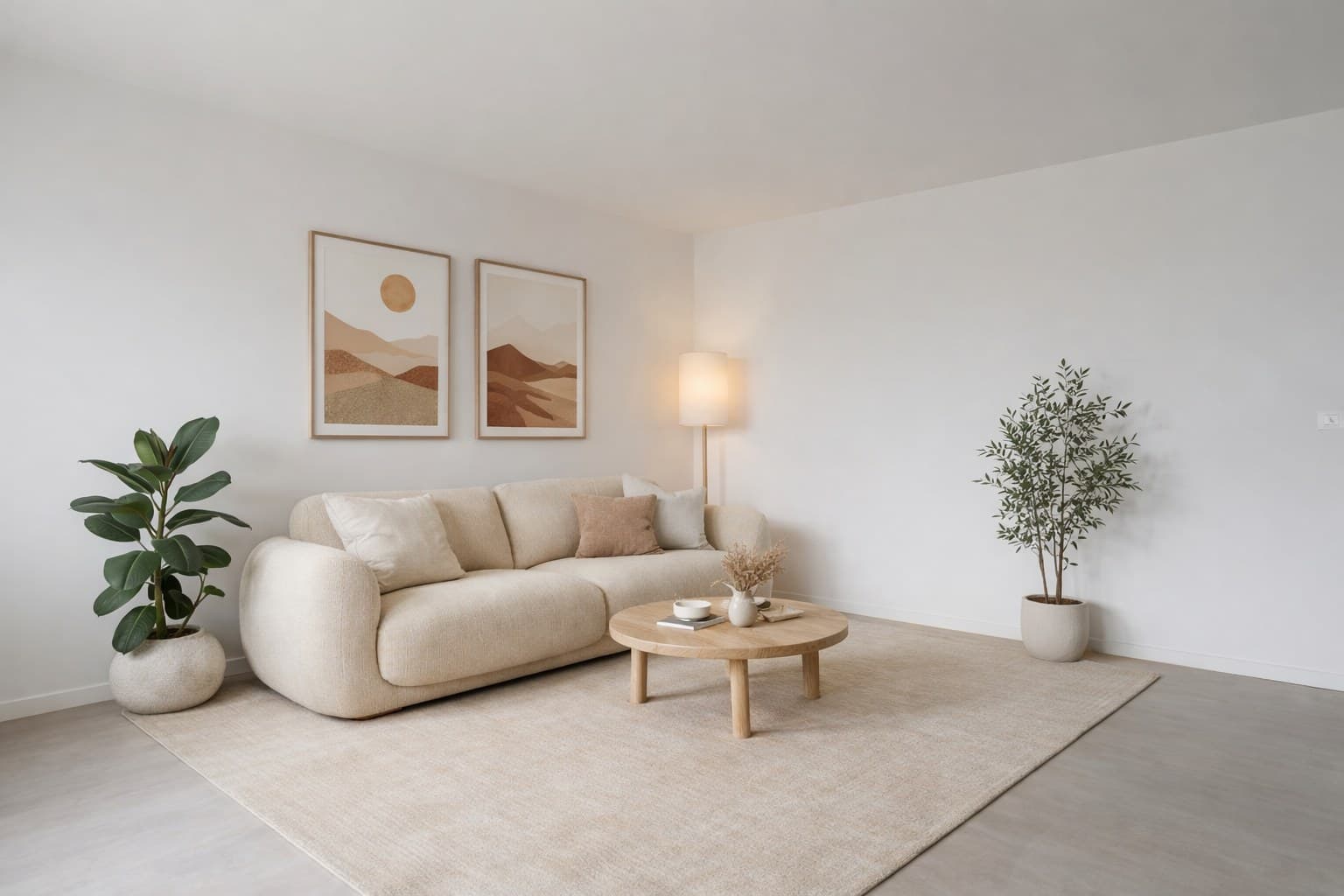 Wohnzimmer nach Virtual Staging mit KI-Möblierung