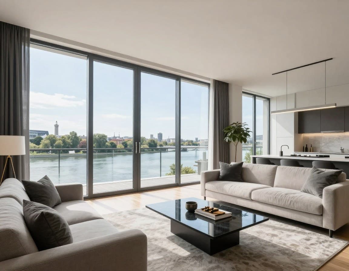 Luxuriöse Düsseldorfer Eigentumswohnung mit Rheinblick — Premium-Segment Oberkassel und Medienhafen