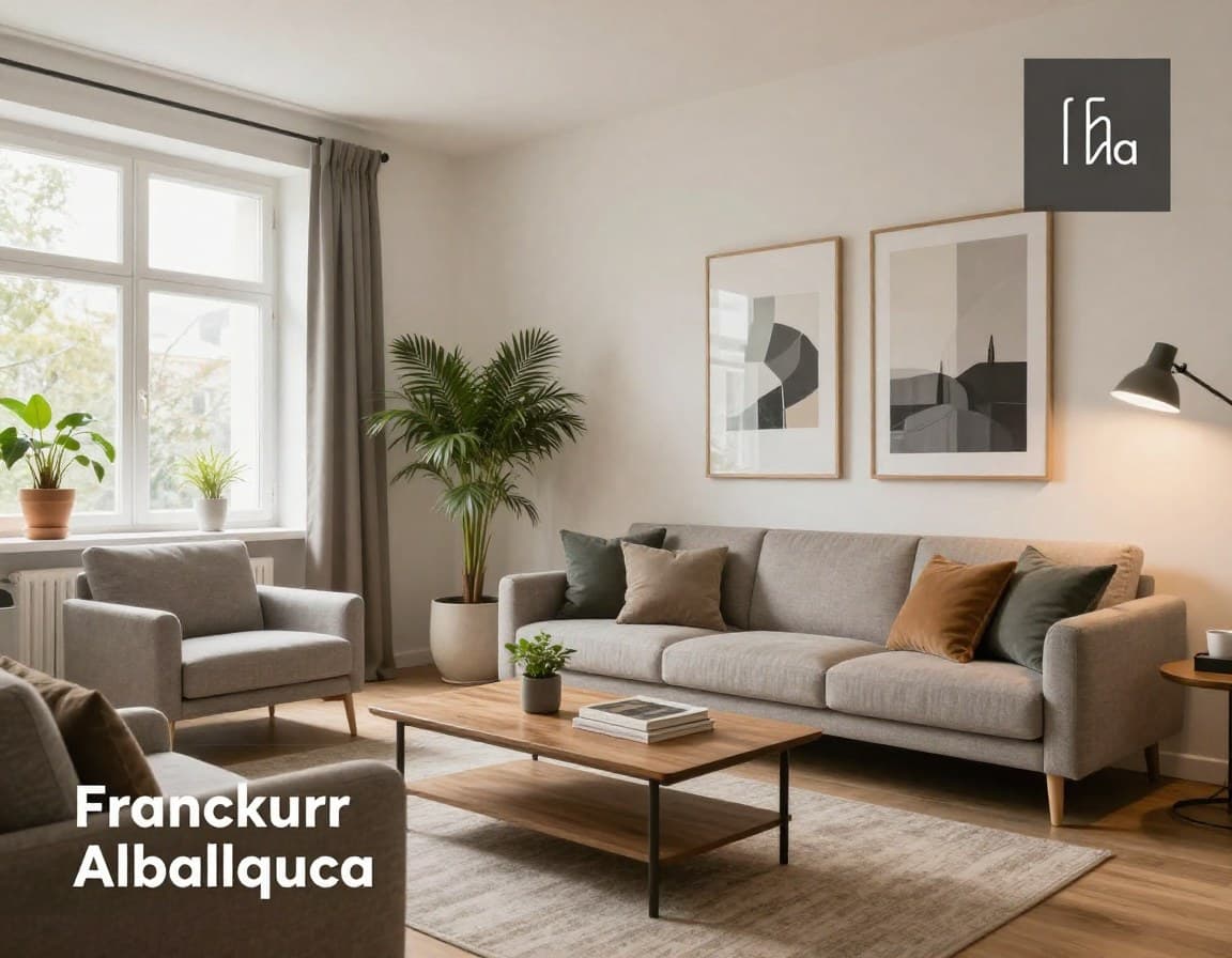 Virtual Staging Ergebnis Frankfurt Altbauwohnung — professionell möbliert