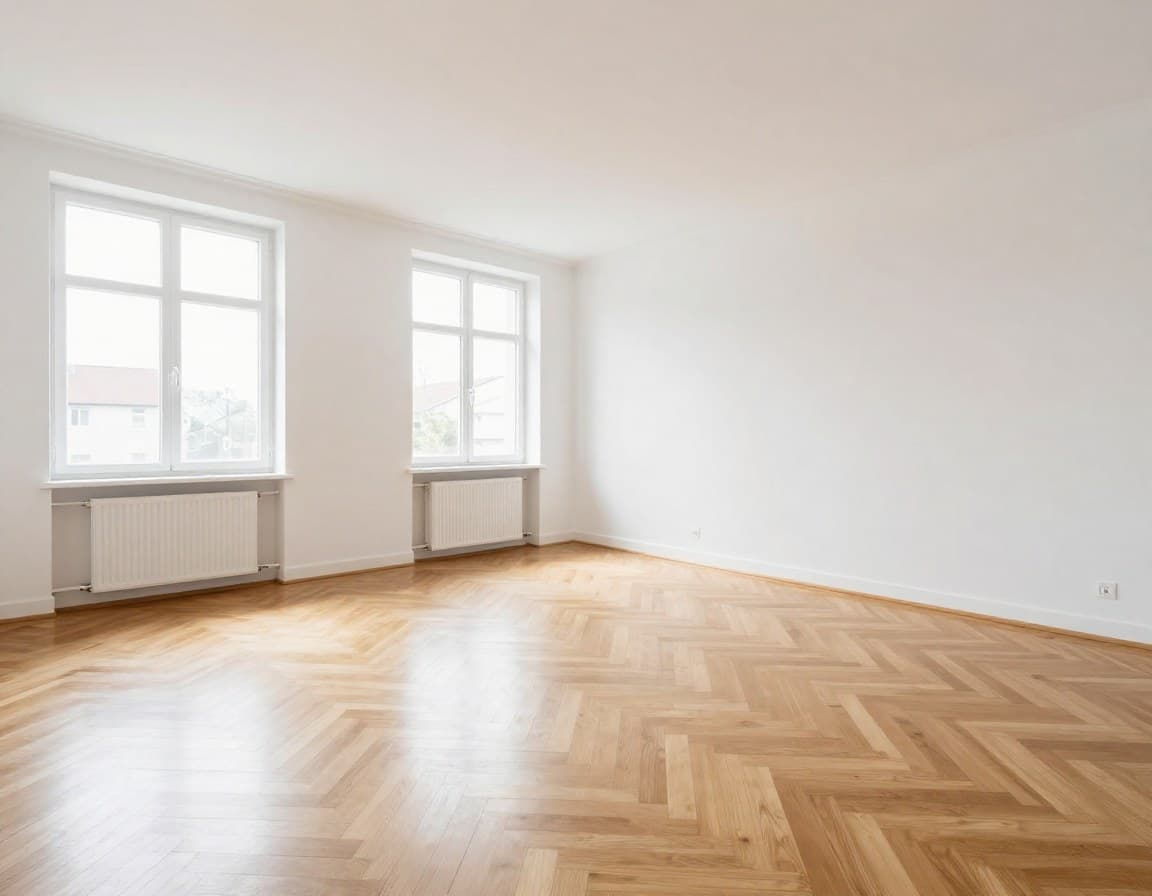 Leere Wohnung ohne Möbel — Zustand vor Virtual Staging