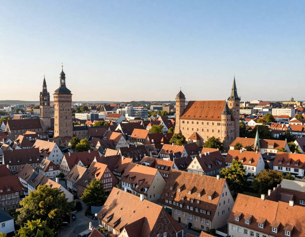 Nürnberg Kaiserburg und historische Altstadt aus der Luft — Immobilienmarkt mit 4.610 Verkäufen 2024