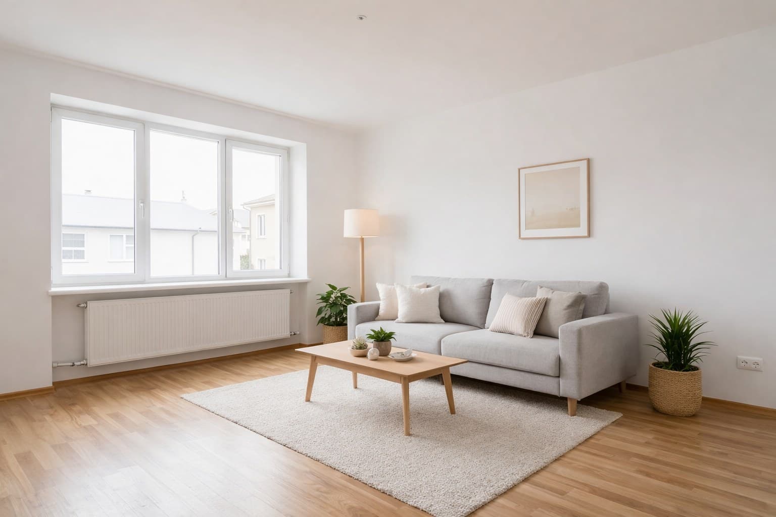 Raum nach Virtual Staging mit KI-Möblierung