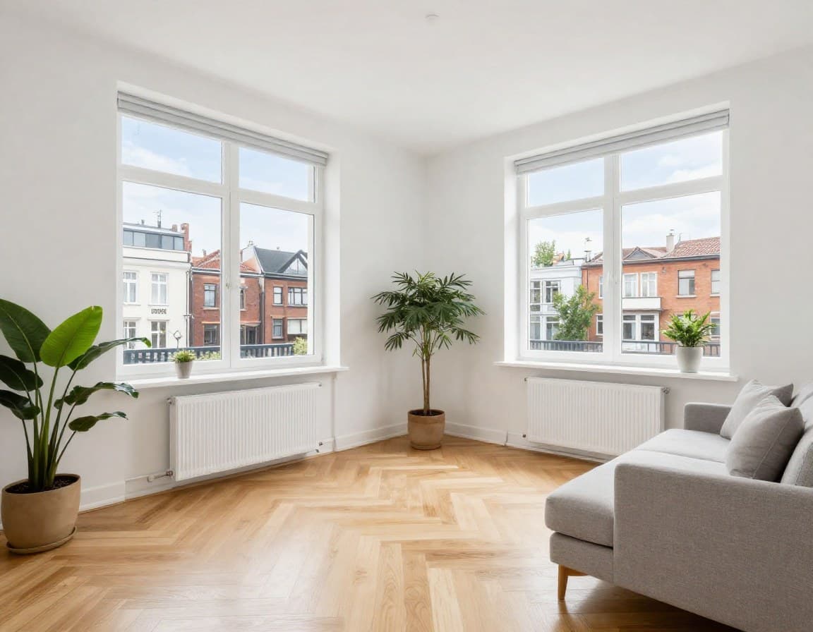 Immobilien-Inserat erstellen — helle europäische Stadtwohnung mit natürlichem Licht als Beispiel für professionelle Immobilienfotografie