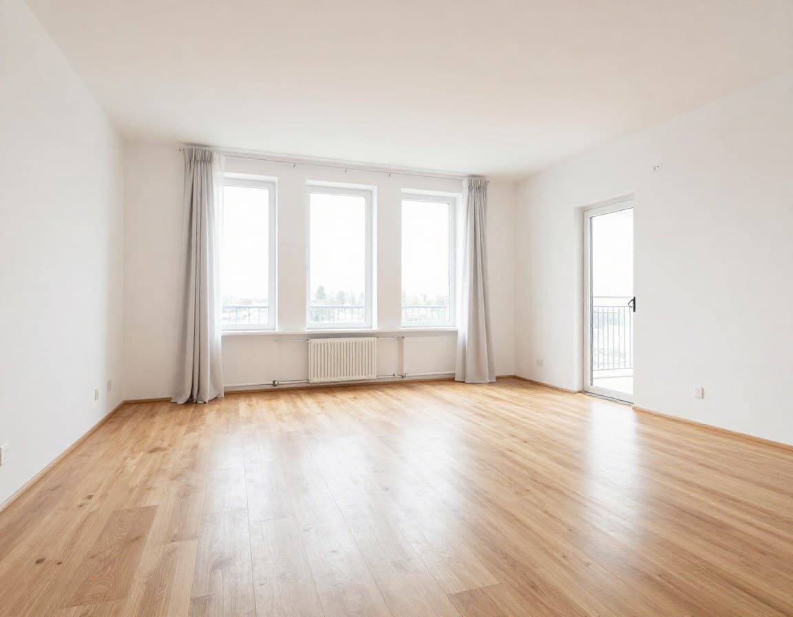 Immobilie online inserieren — helles Wohnzimmer in deutscher Stadtwohnung, bereit für professionelle Inseratsfotos