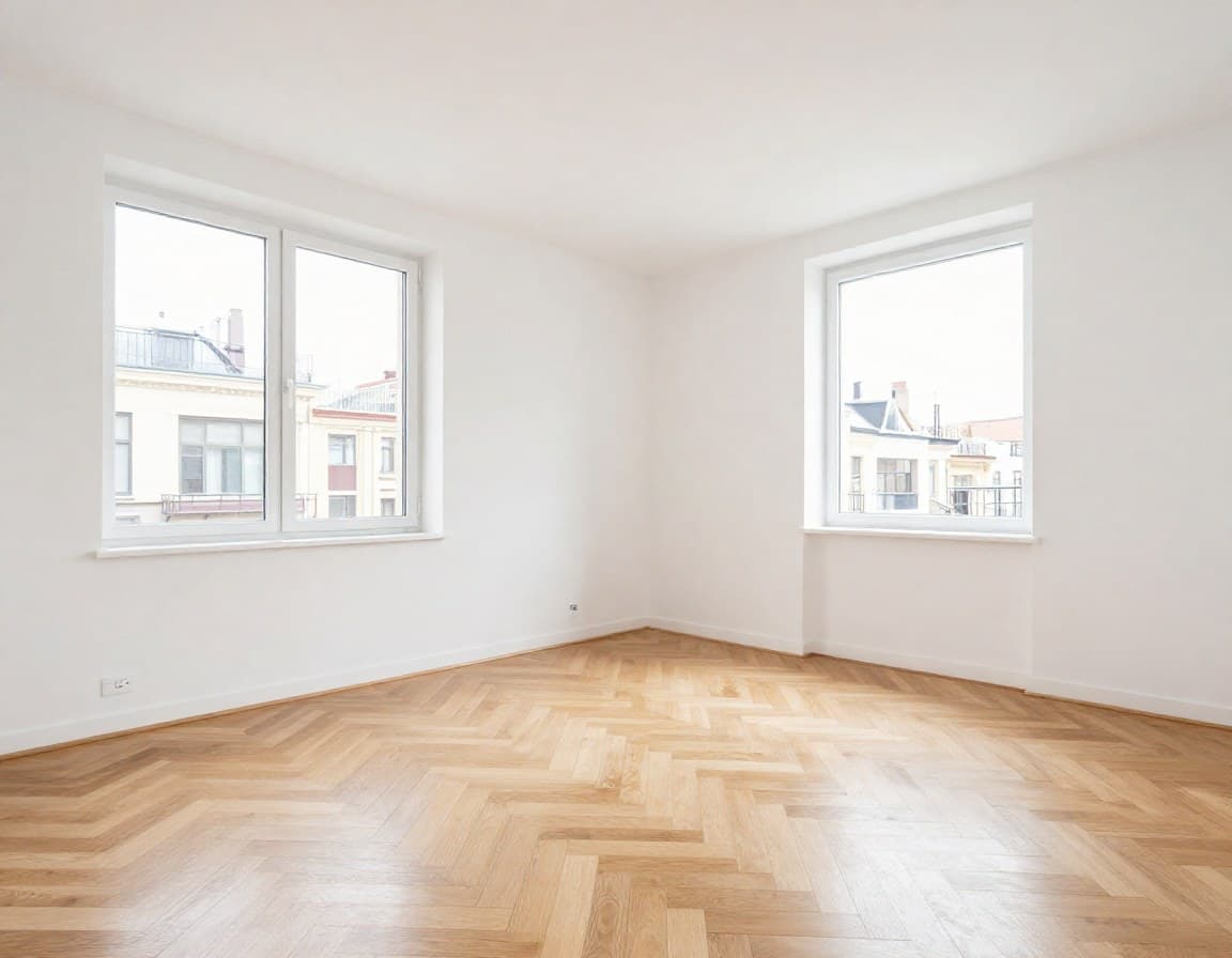 Immobilien-Content erstellen — Vorher-Nachher-Vergleich eines leeren Wohnzimmers mit KI-Staging