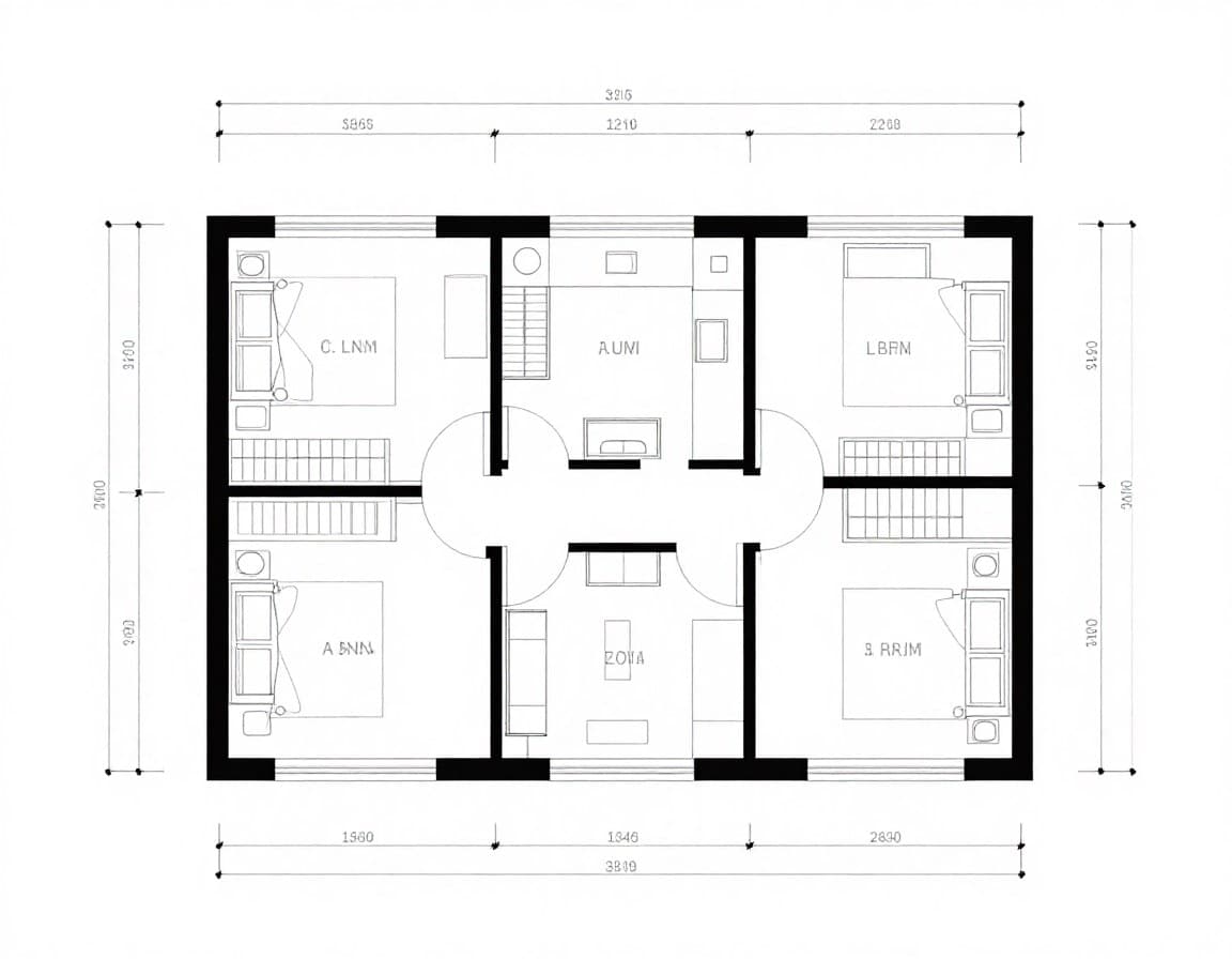Professioneller Grundriss eines Drei-Zimmer-Apartments im Exposé für Käufer