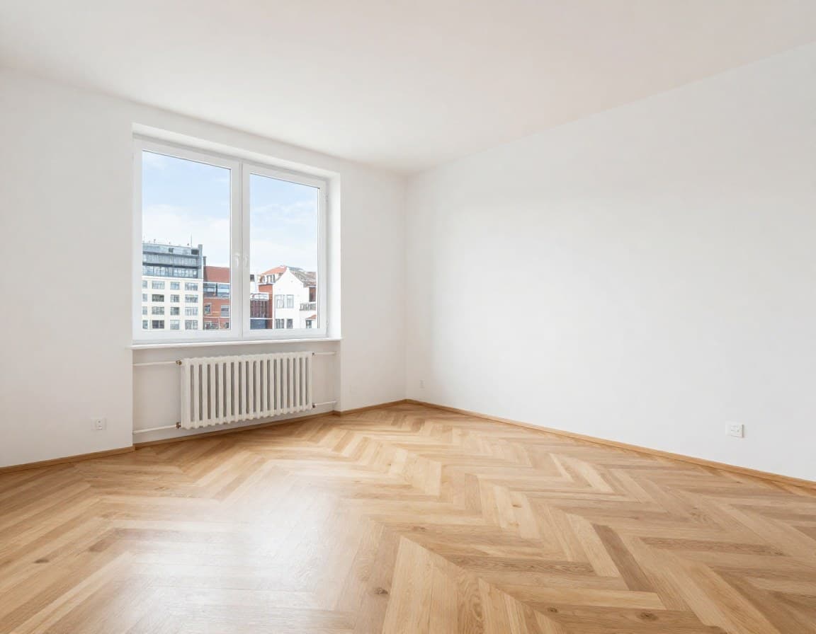 Immobilien-Workflow automatisieren — Wohnzimmer vorher leer, nachher virtuell möbliert mit KI-Staging