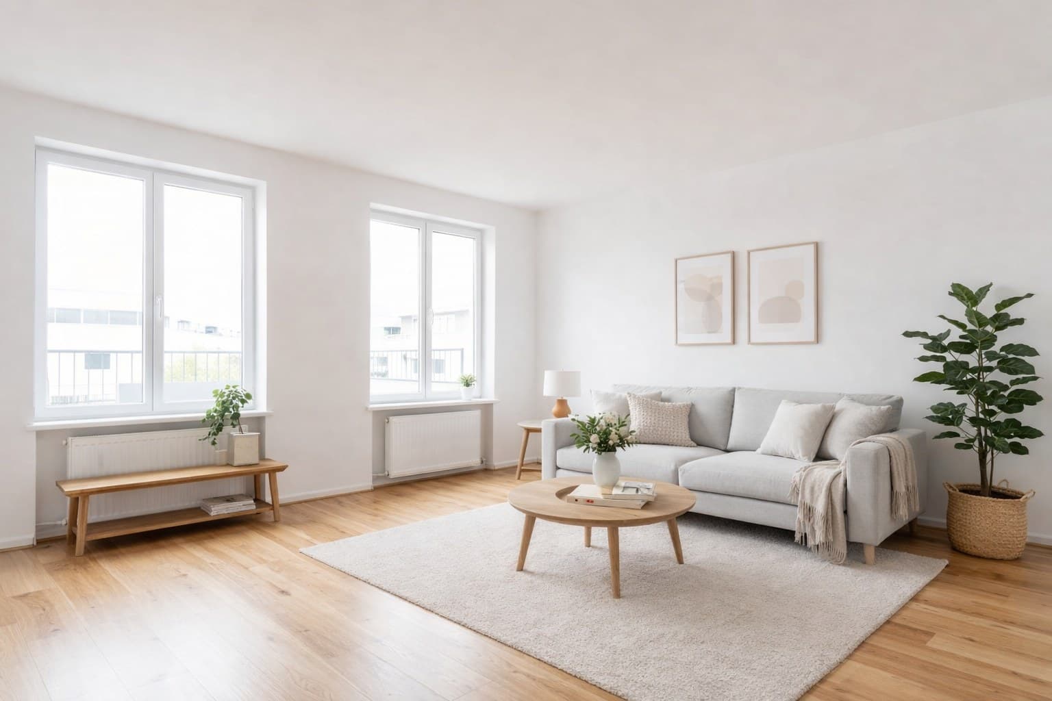 Dieselbe Wohnung nach KI-Staging — so verkaufen Sie schneller