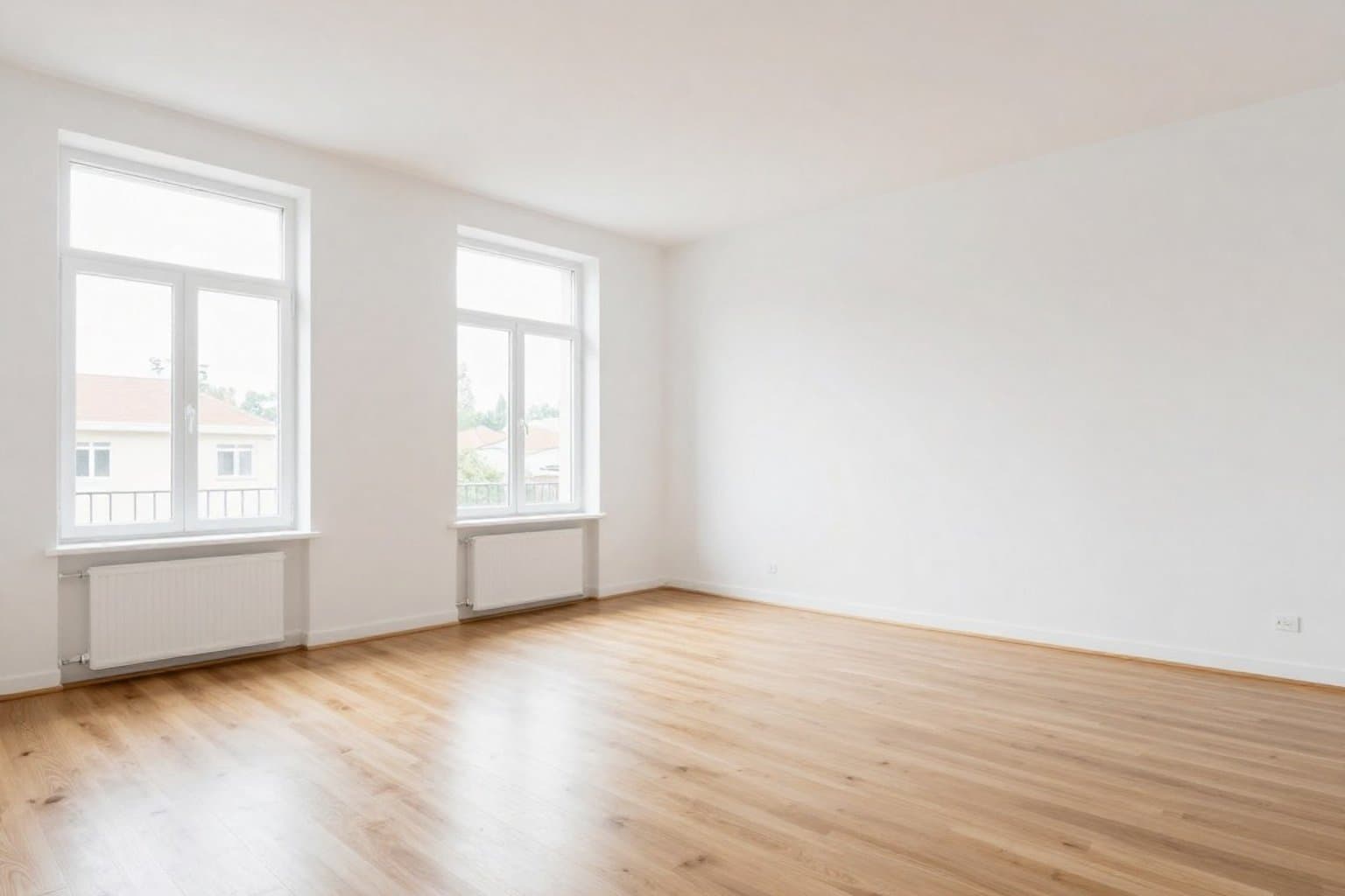 Leerer Raum vor Virtual Staging