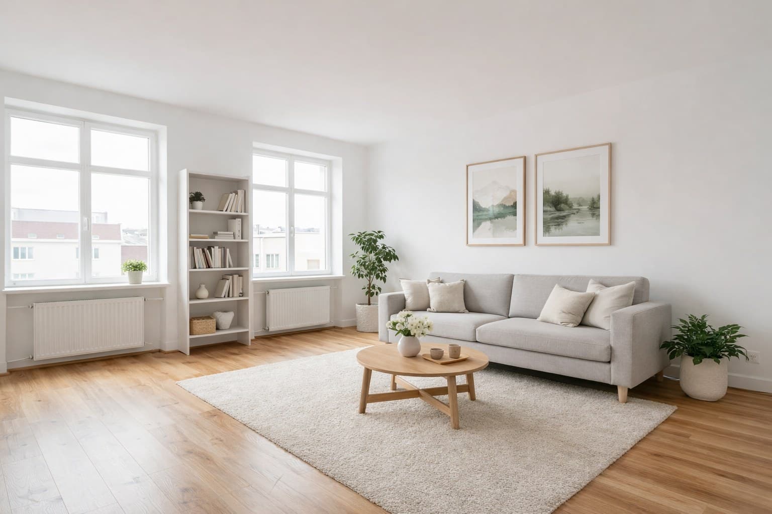 Raum nach Virtual Staging mit KI-Möblierung