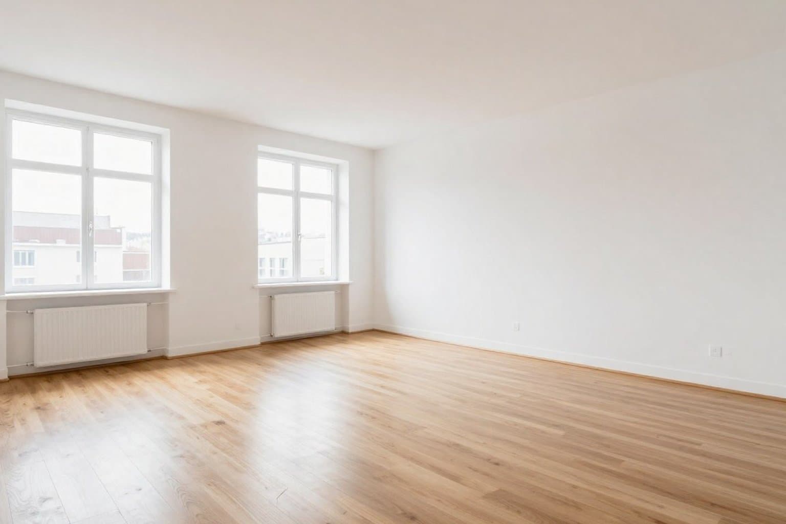 Leerer Raum vor Virtual Staging