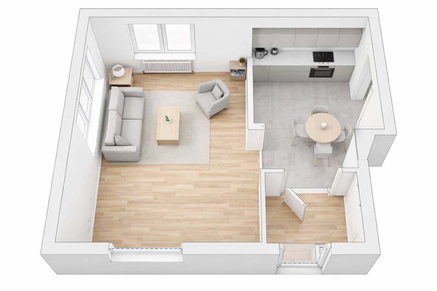 3D Grundriss erstellen aus Foto — Raumfoto wird per KI zum Grundriss umgewandelt